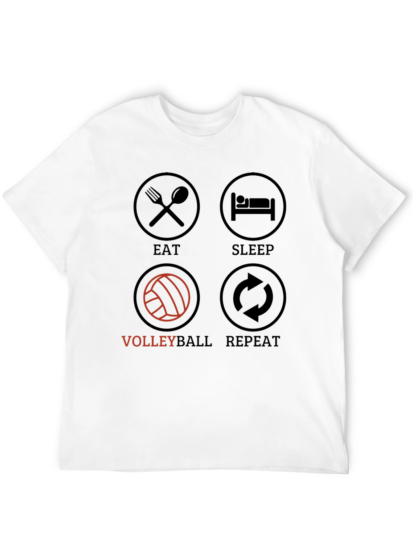 Eat Sleep Volleyball Repeat Graphic Tee