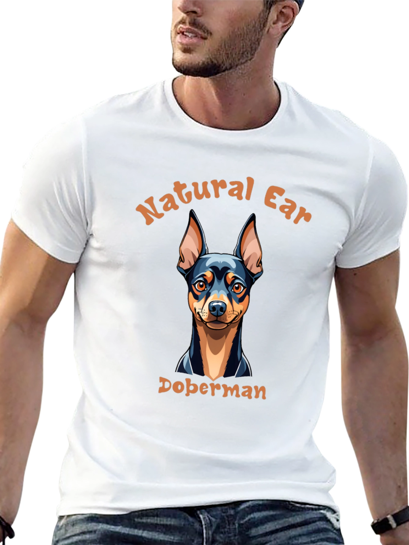 Natural Ear Doberman Dog T-Shirt