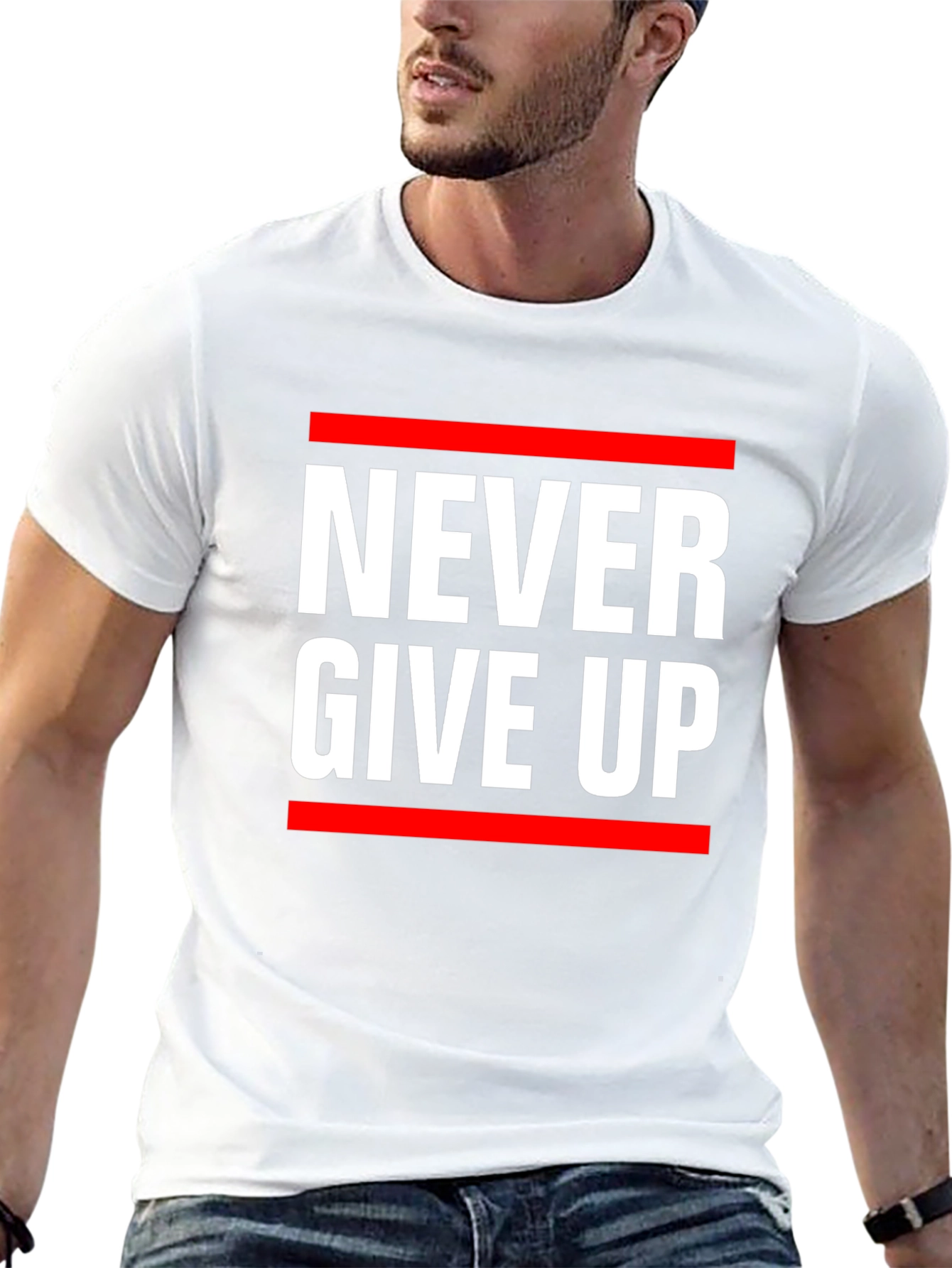Never Give Up Graphic Tee - Motivational T-Shirt