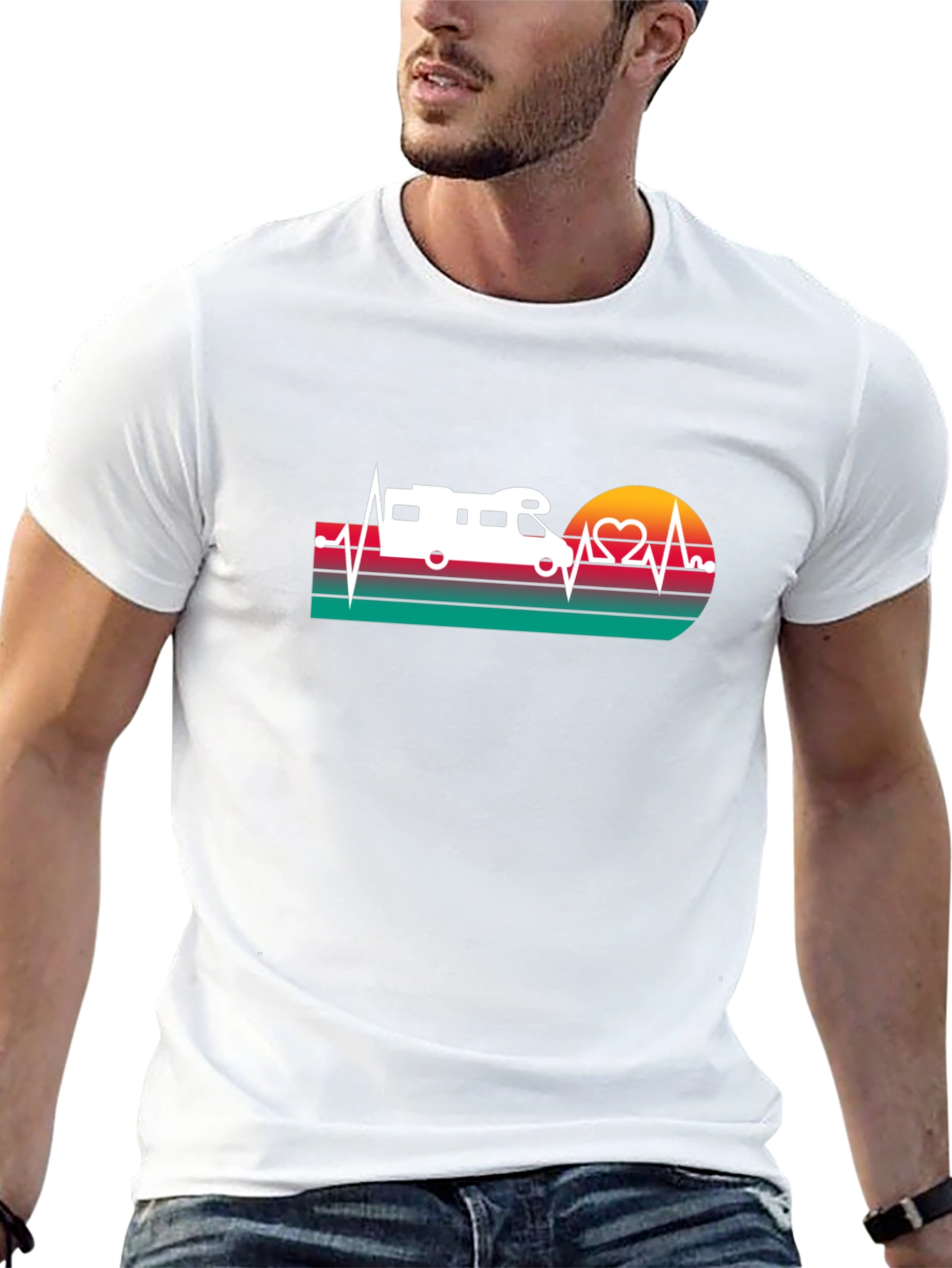 RV Heartbeat T-Shirt - Camping Lovers Tee