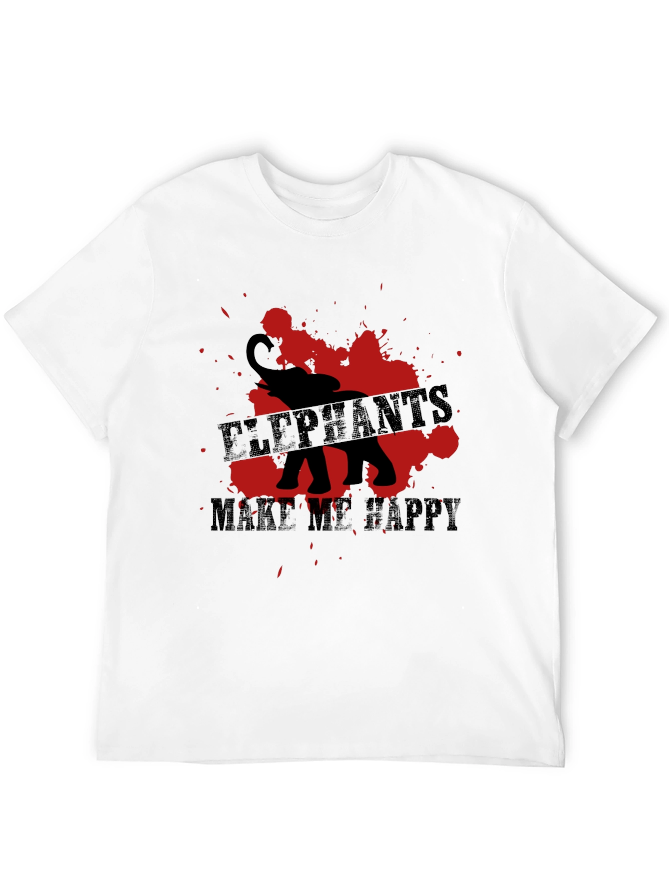 Elephant T-Shirt - Elephants Make Me Happy Graphic Tee