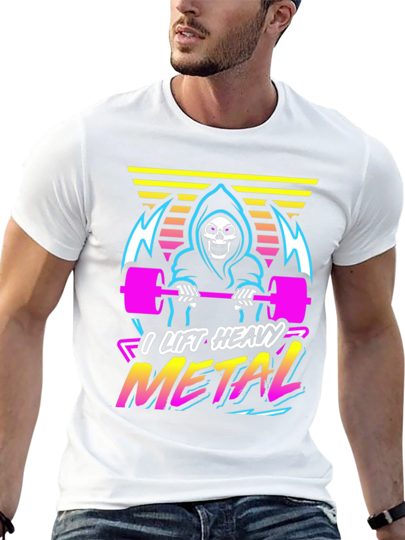 I Lift Heavy Metal Grim Reaper Gym T-Shirt