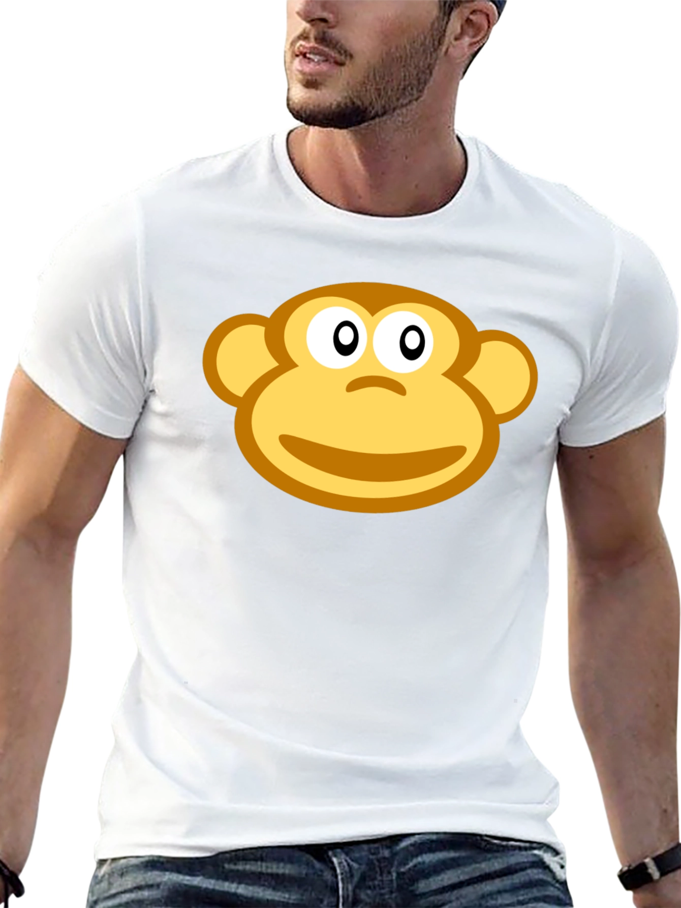 Monkey Face Graphic Black T-Shirt