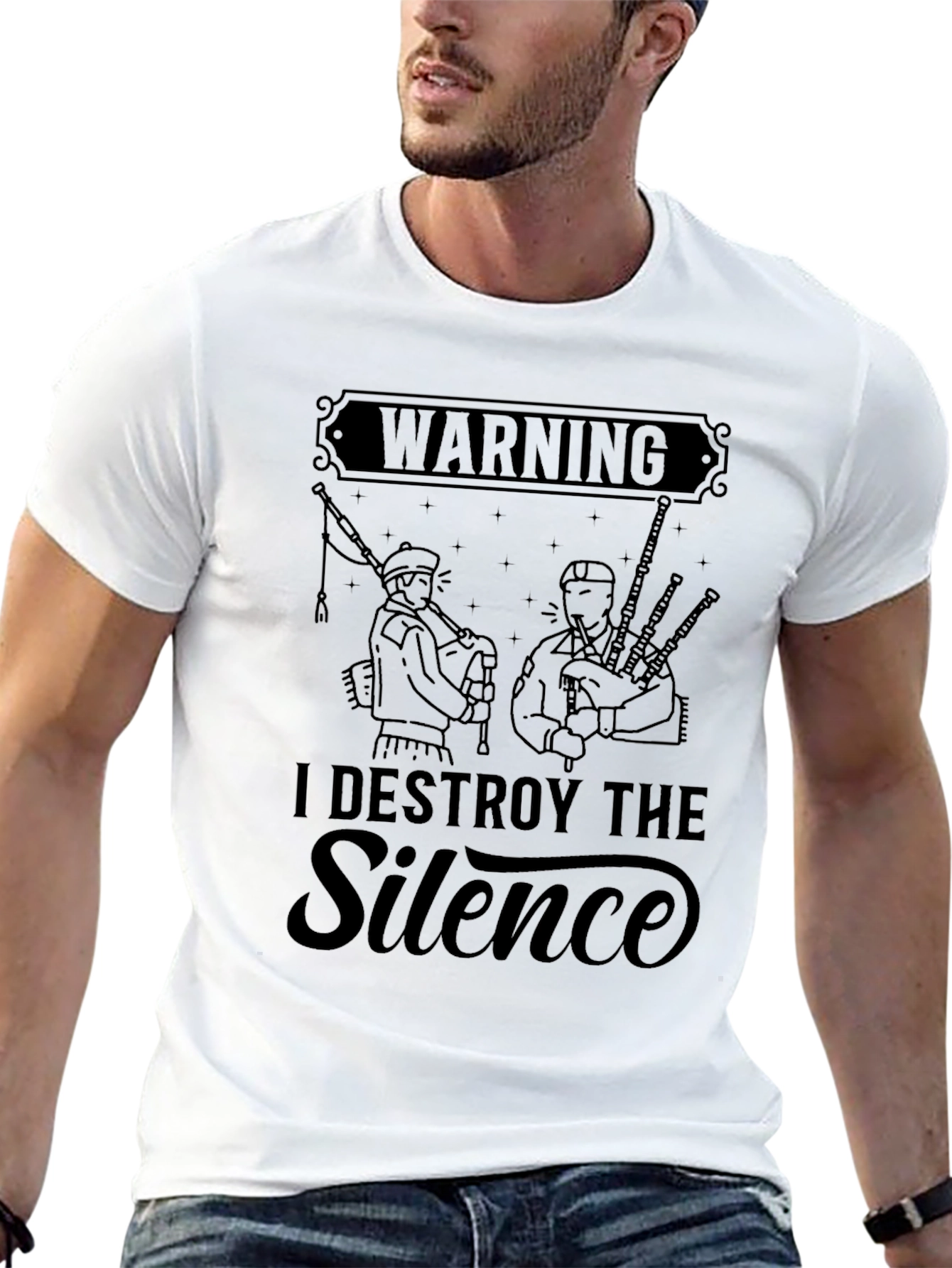 Destroy the Silence Bagpipe T-Shirt