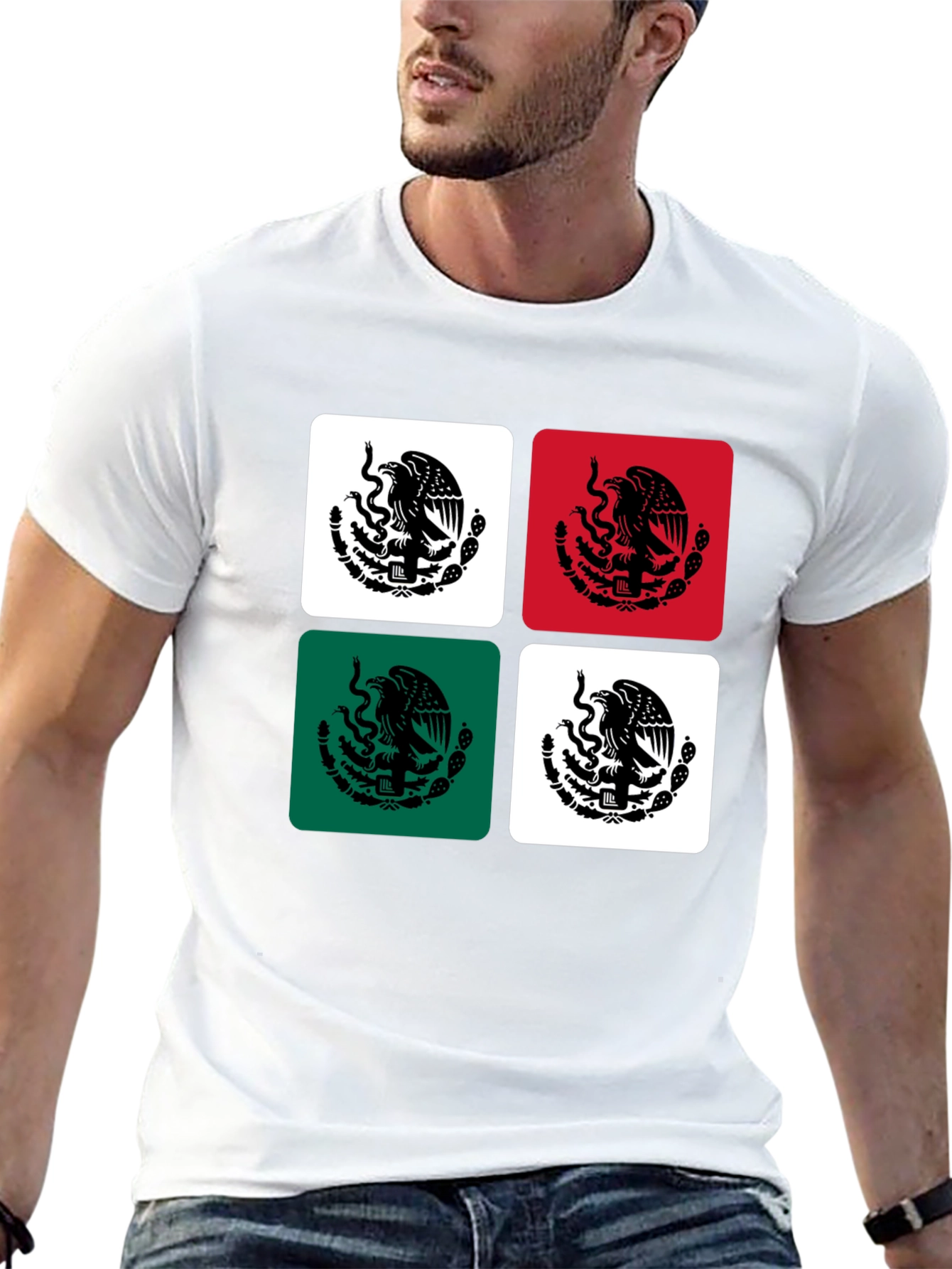 Mexican Flag Emblem Graphic Tee