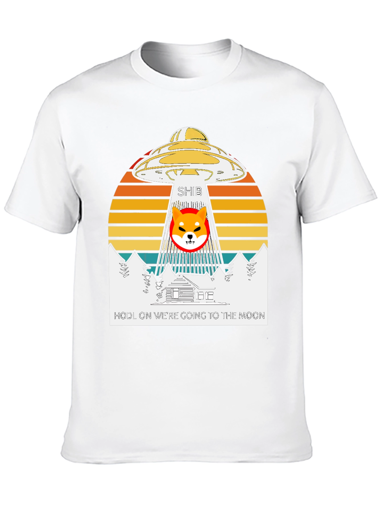 Shiba Inu Crypto HODL UFO T-Shirt