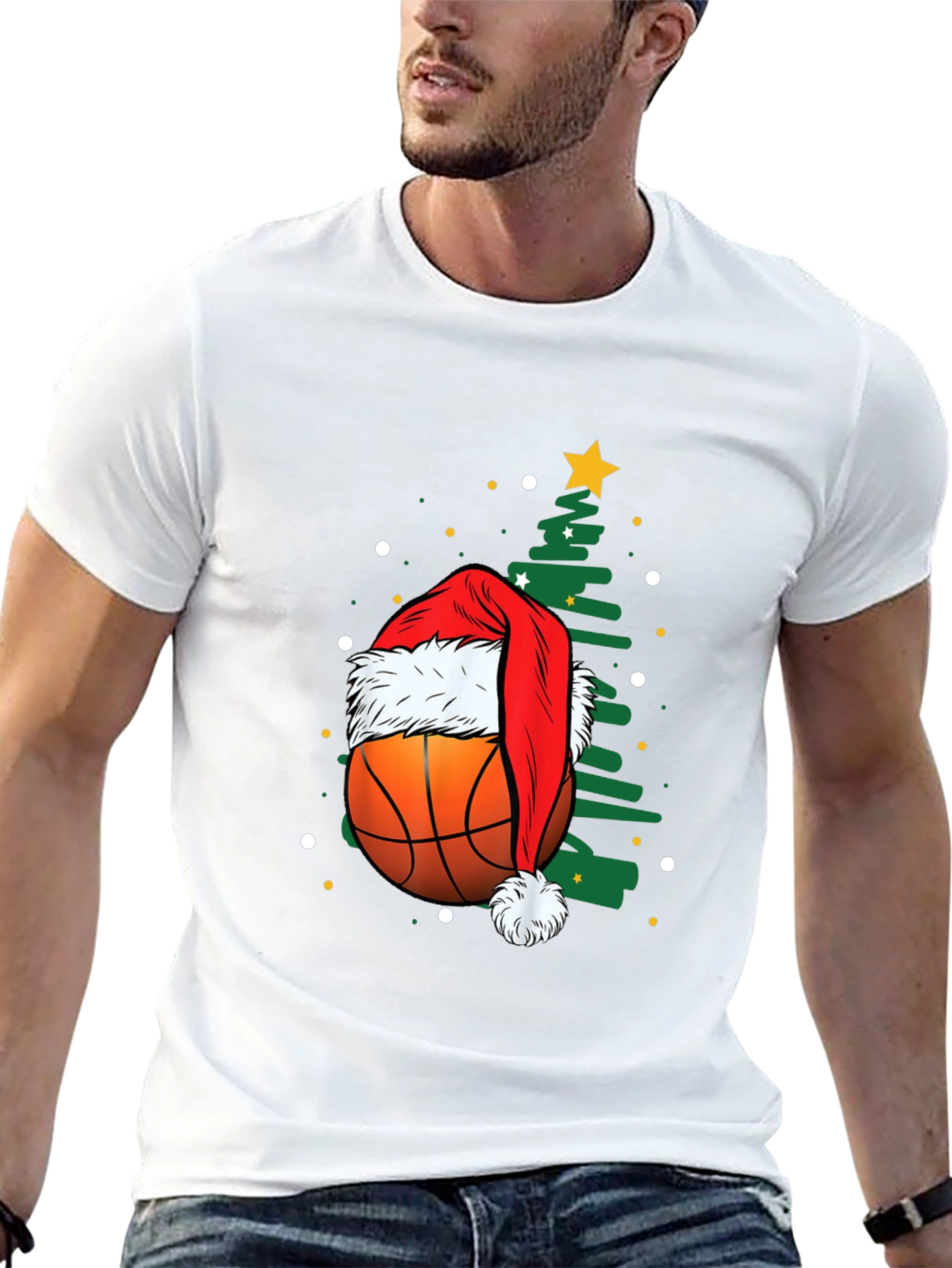 Festive Basketball Christmas T-Shirt
