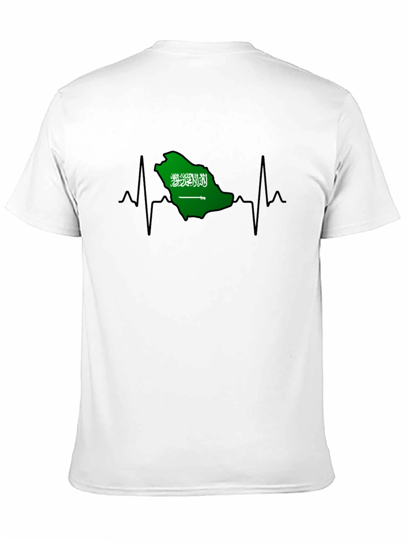 Saudi Arabia Heartbeat T-Shirt - Black