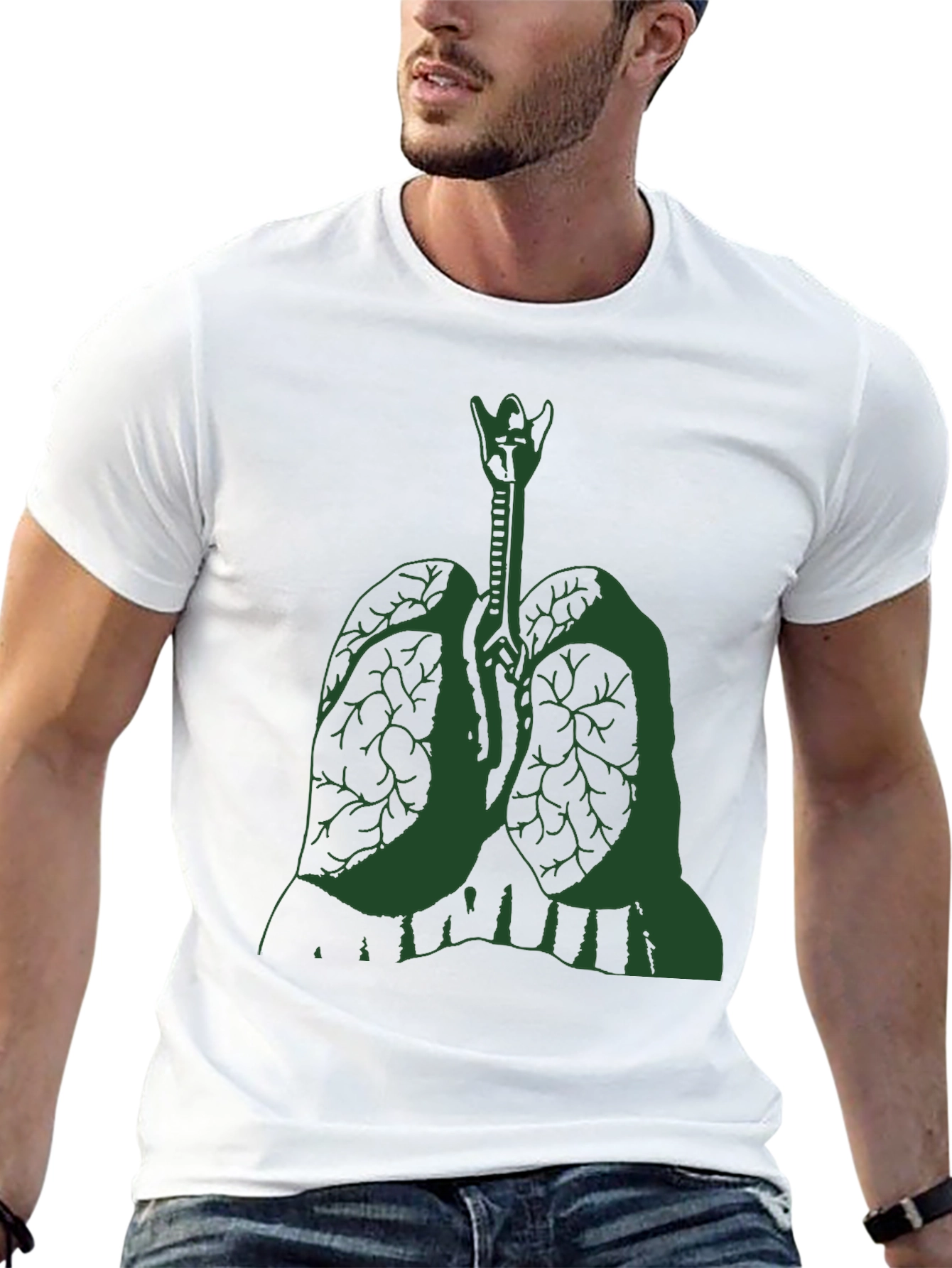 Anatomical Lung Graphic Tee - Black