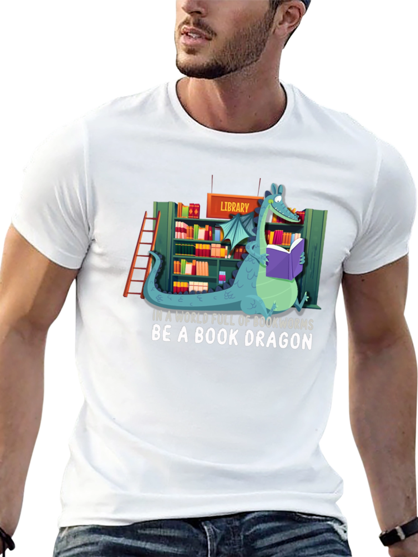 Book Dragon T-Shirt - Library Lover Apparel