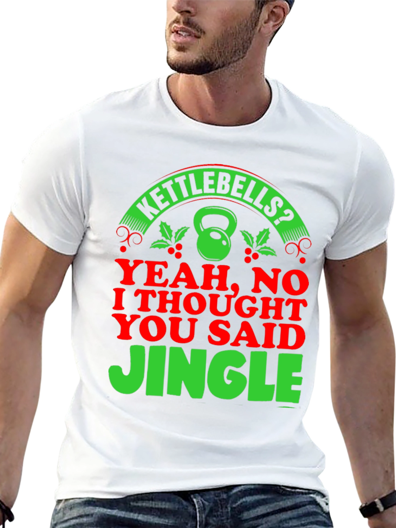 Kettlebells? Jingle! Christmas Gym Humor T-Shirt