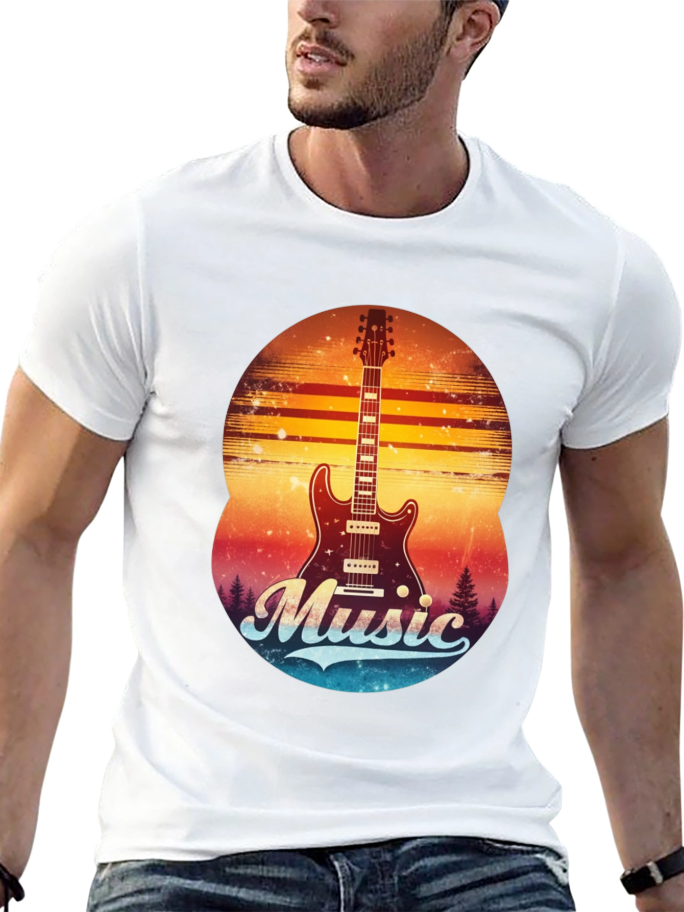 Retro Guitar Music T-Shirt