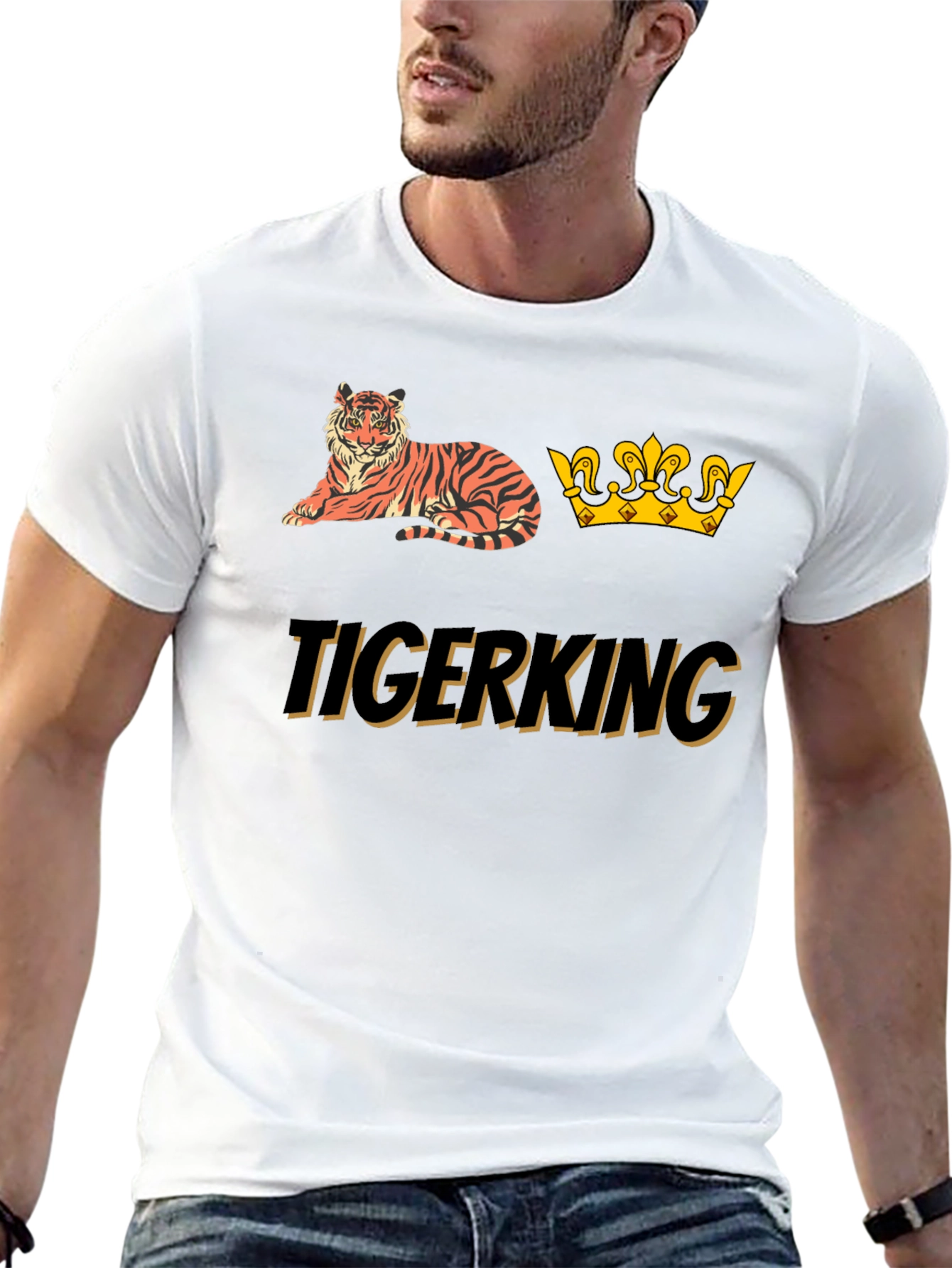 Tiger King Graphic Tee - Black Cotton