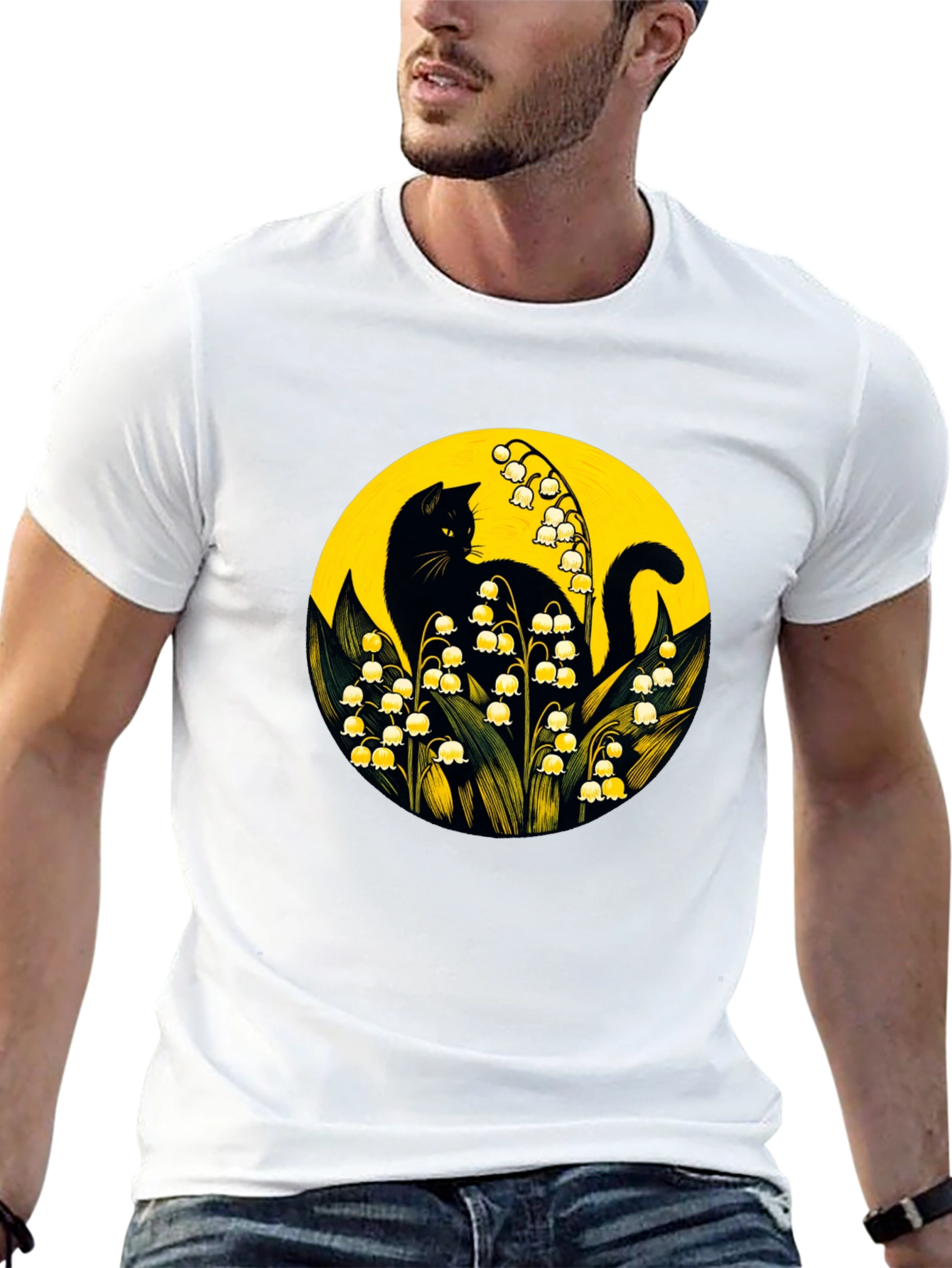 Black Cat & Lily of the Valley T-Shirt