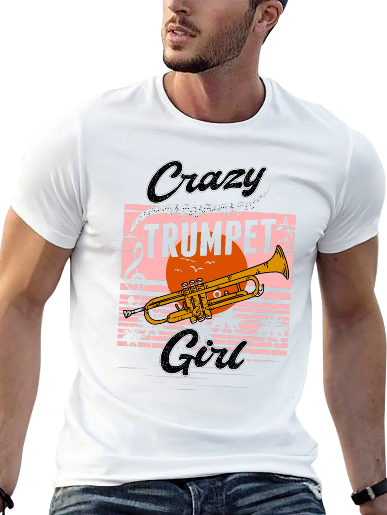 Crazy Trumpet Girl Graphic Tee