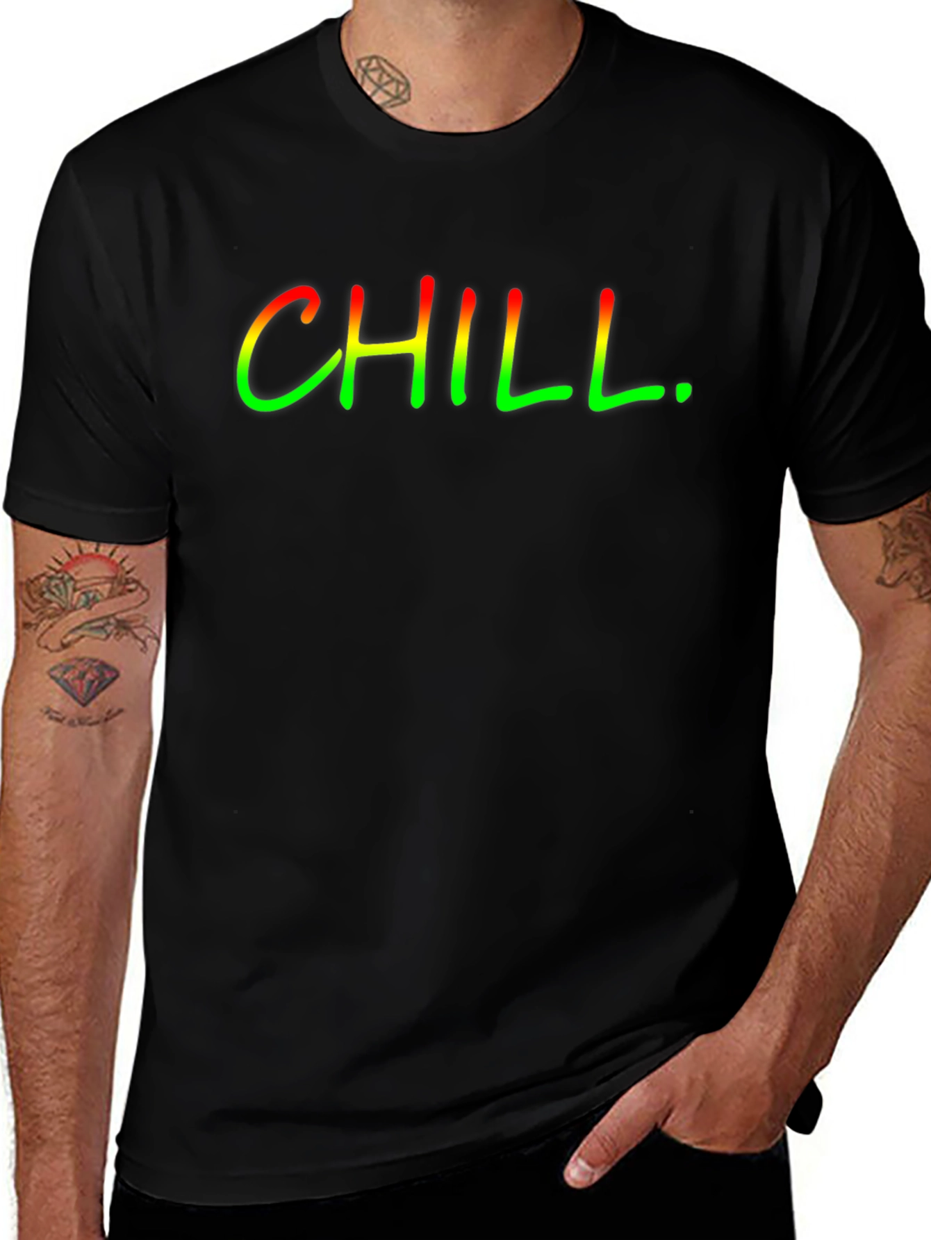 Chill T-Shirt - Rasta Fade Graphic Print