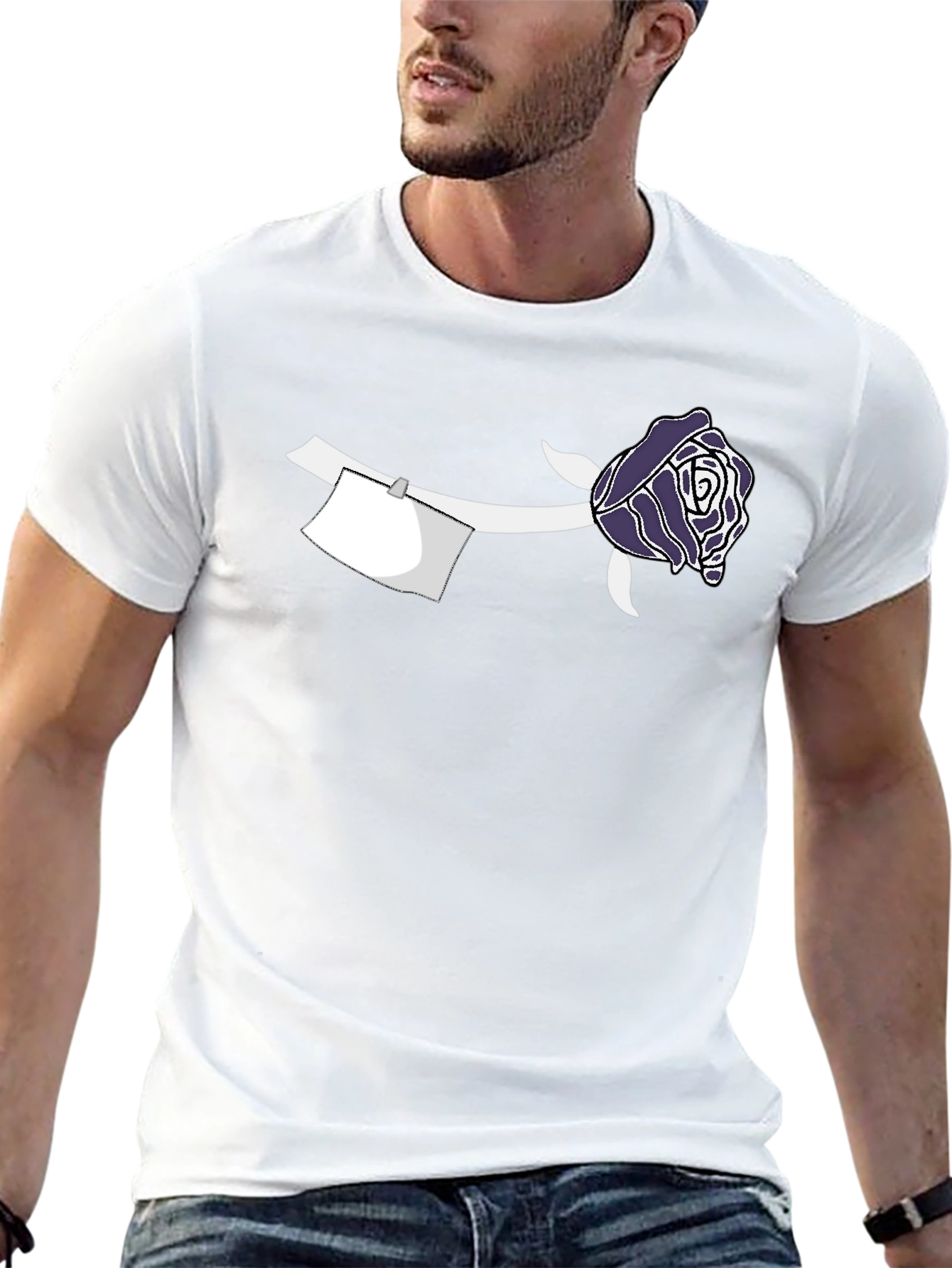 Rose & Note Graphic Tee - Casual Style