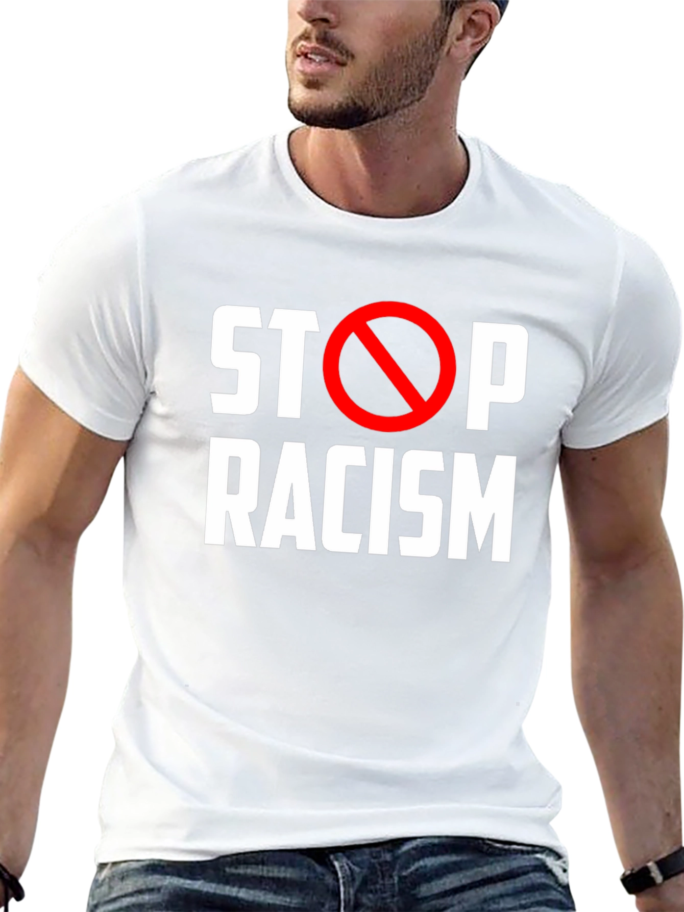 Stop Racism Black T-Shirt