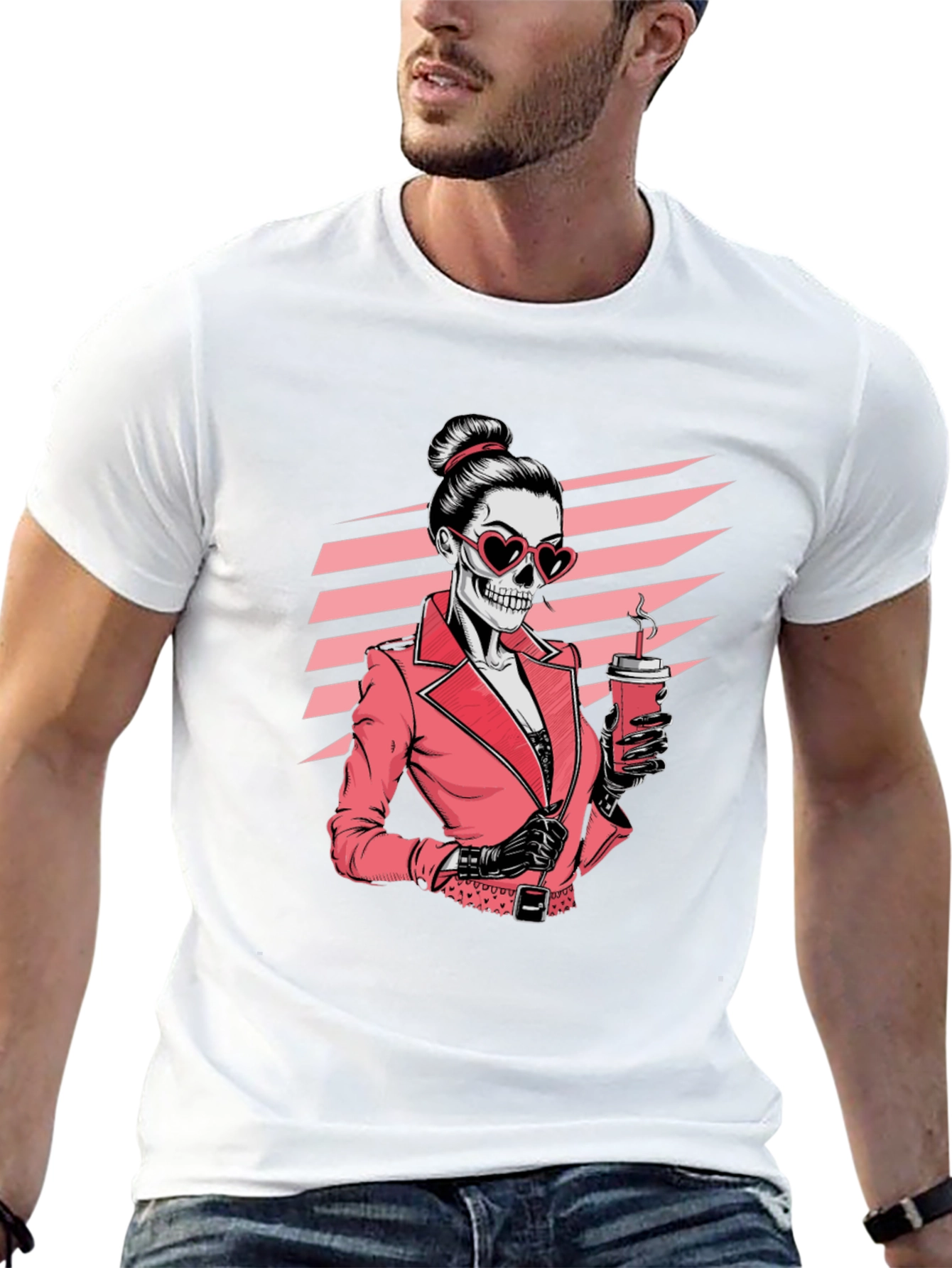 Skeleton Lady T-Shirt - Coffee & Chic Style