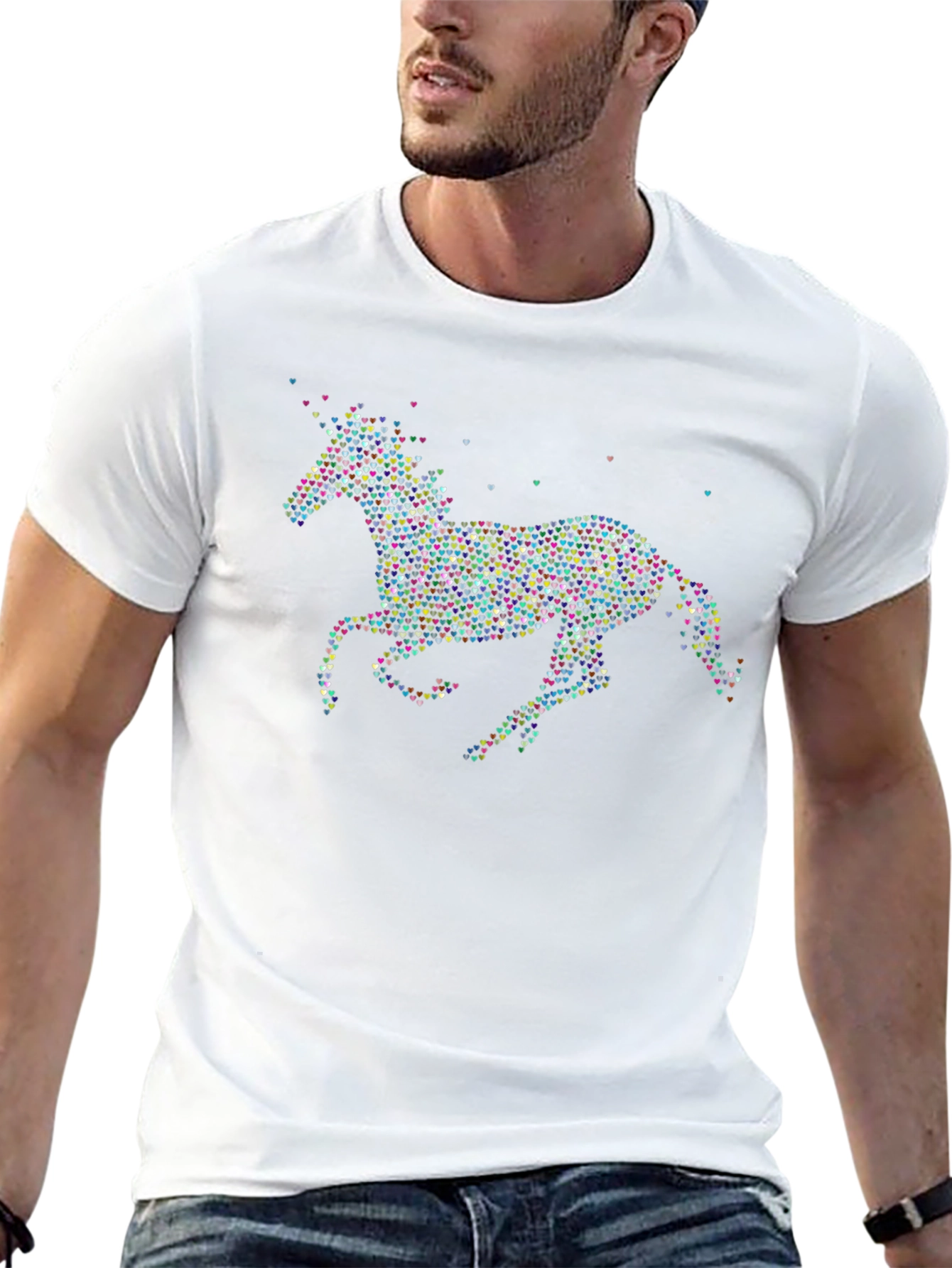 Heart Unicorn Graphic Tee - Black