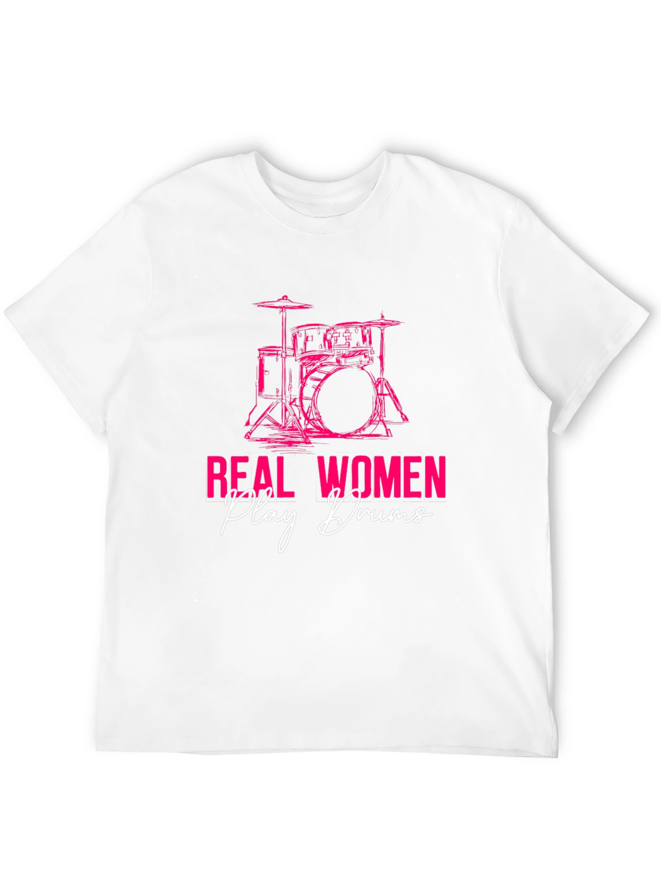 Real Women Play Drums Black T-Shirt