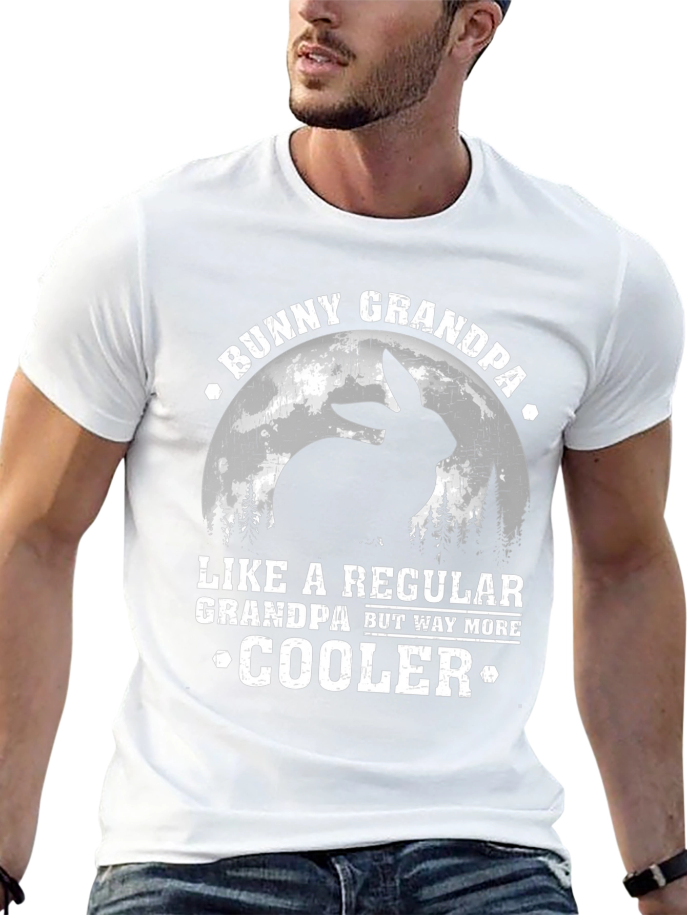 Bunny Grandpa T-Shirt - Cool Grandfather Rabbit Tee