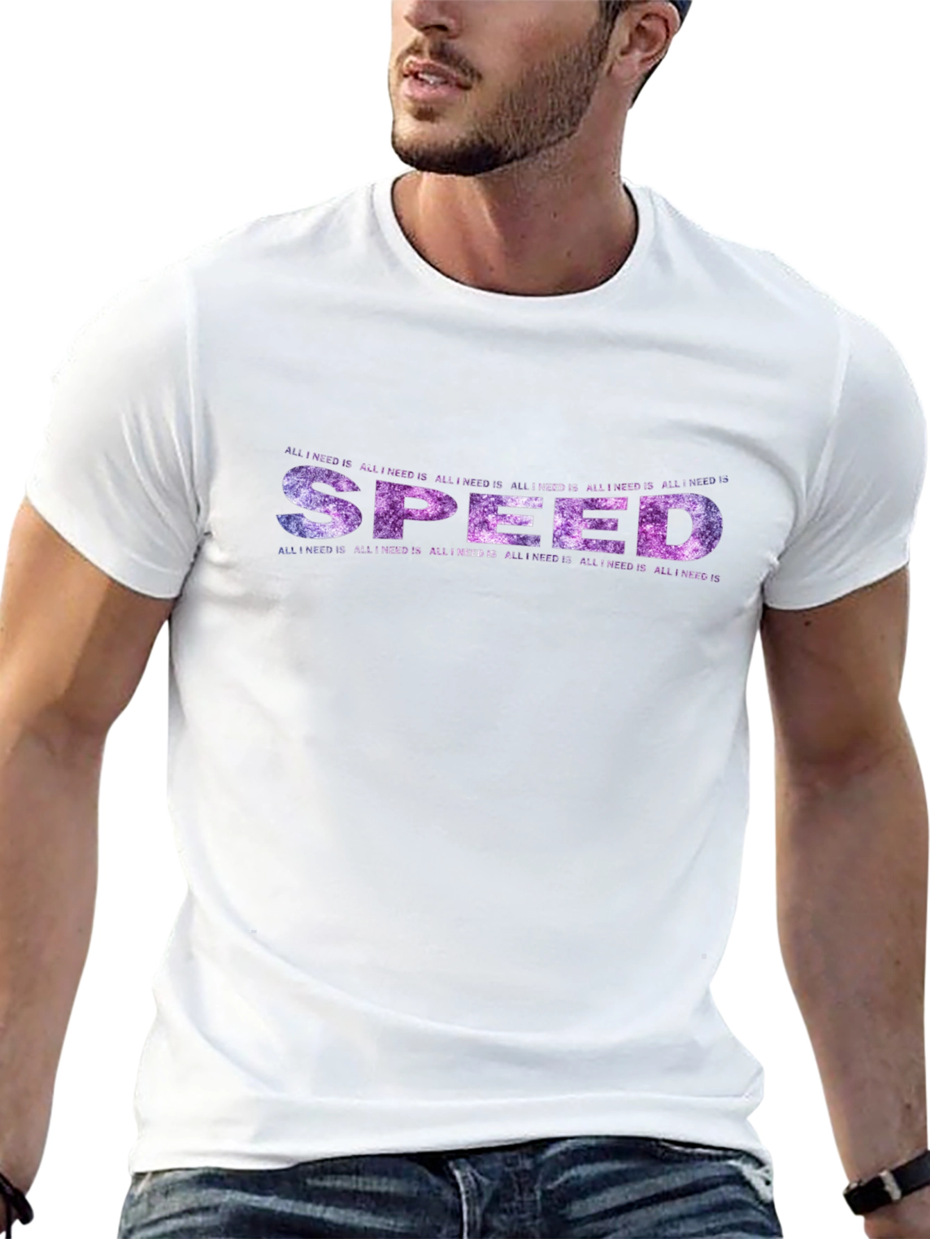 Speed Galaxy Graphic Print T-Shirt