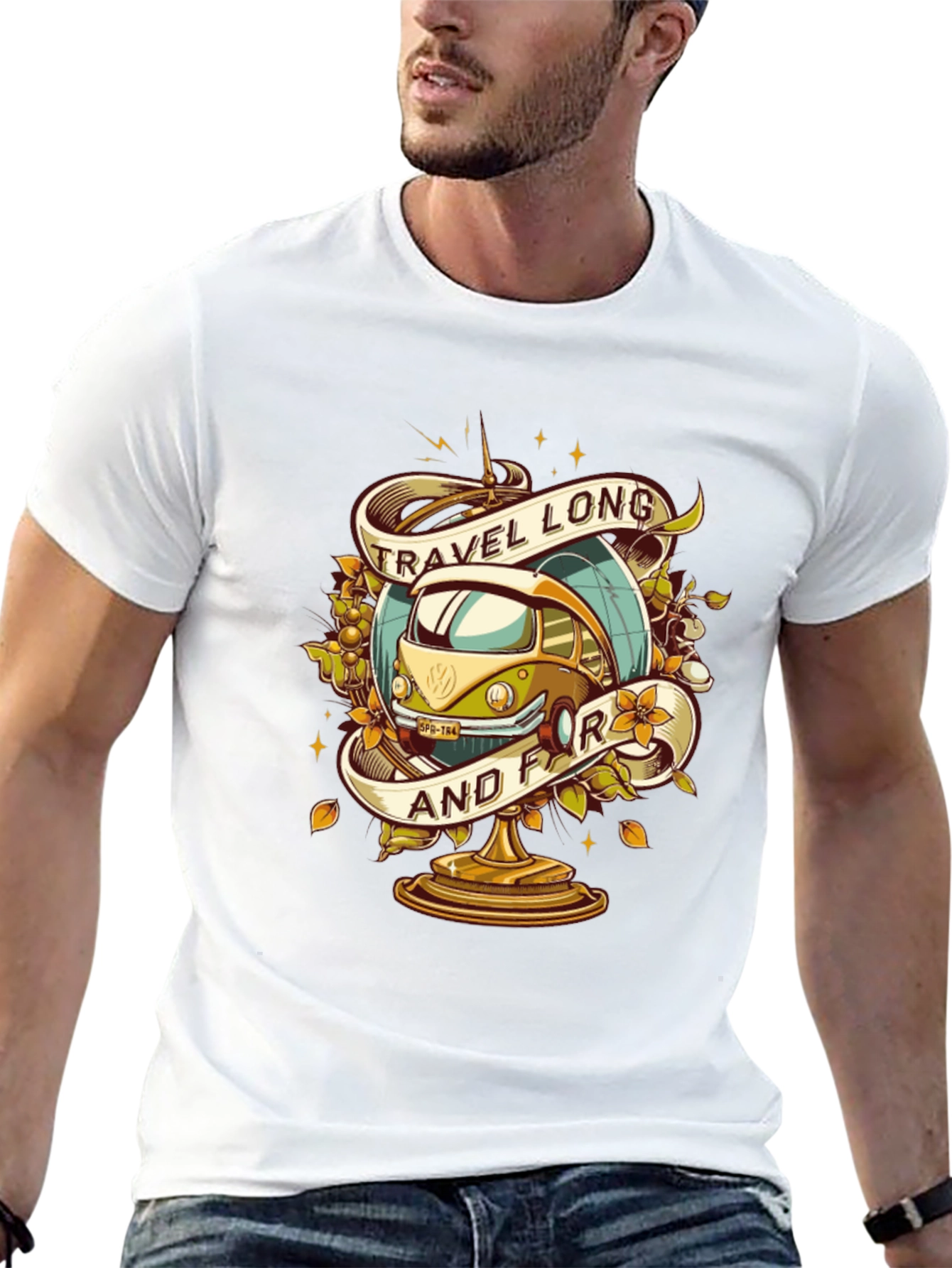 Travel Long and Far VW Bus Graphic Tee