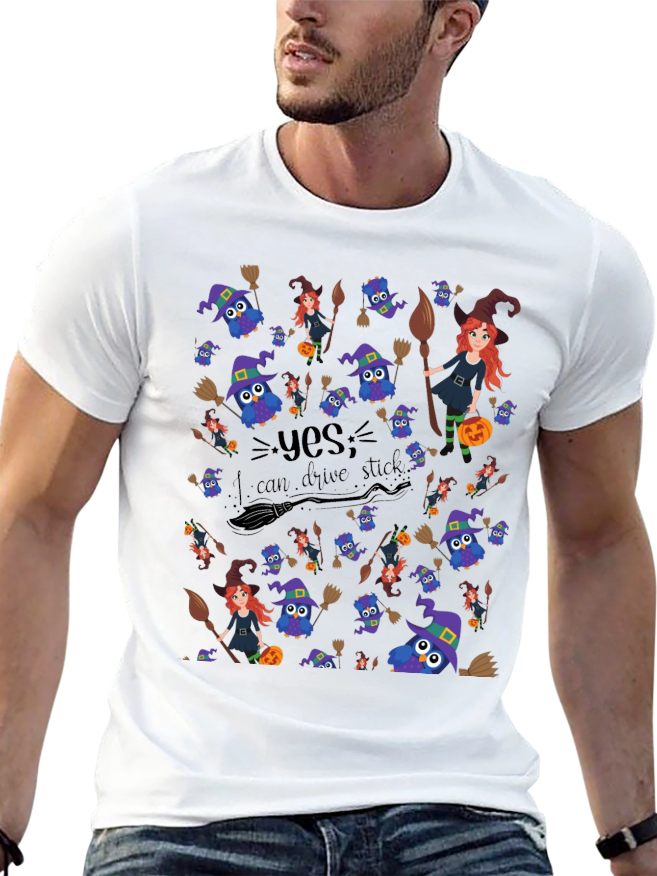 Witches Owls Broomstick T-Shirt Halloween