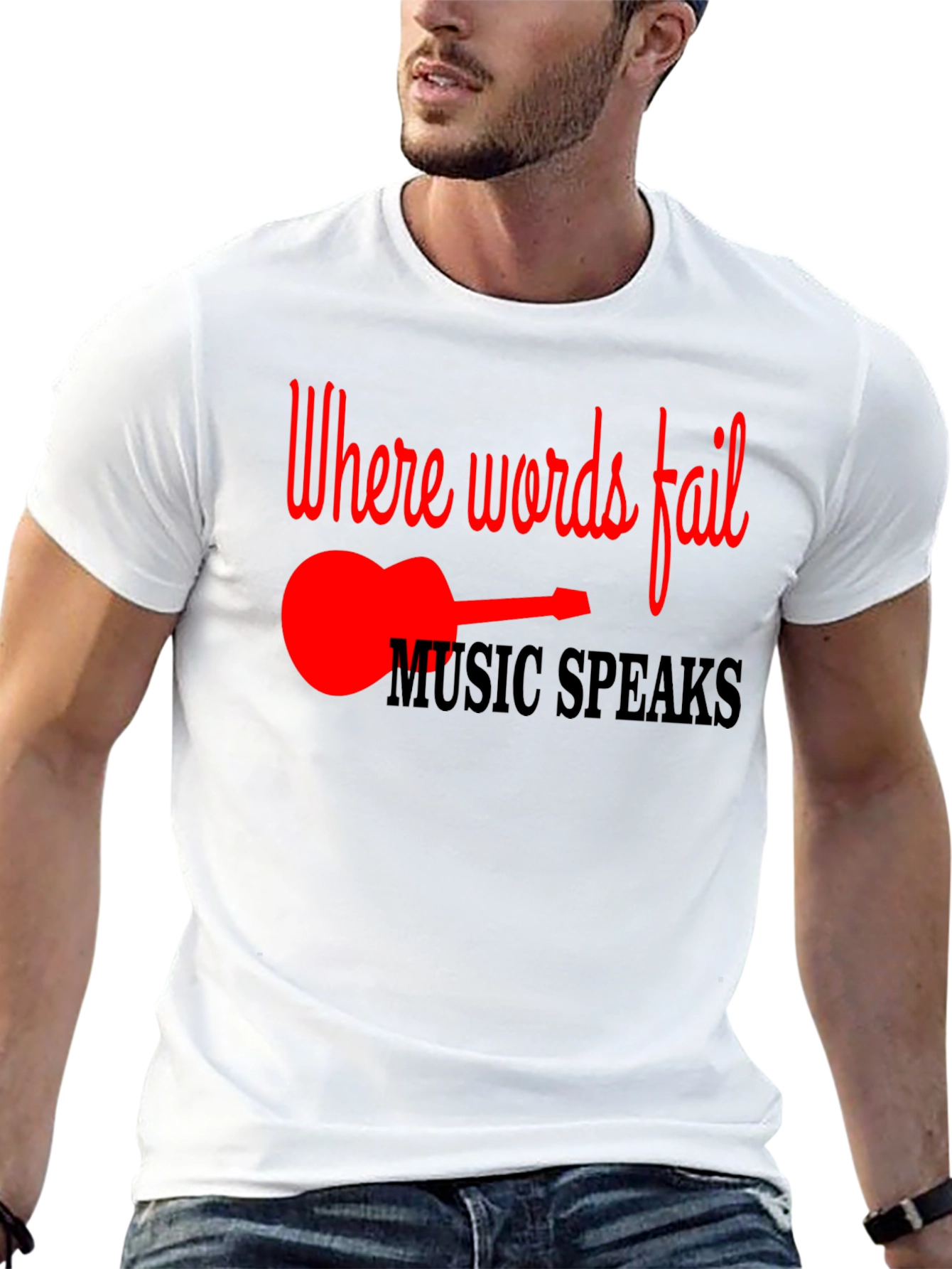 Music Speaks T-Shirt - Guitar Design