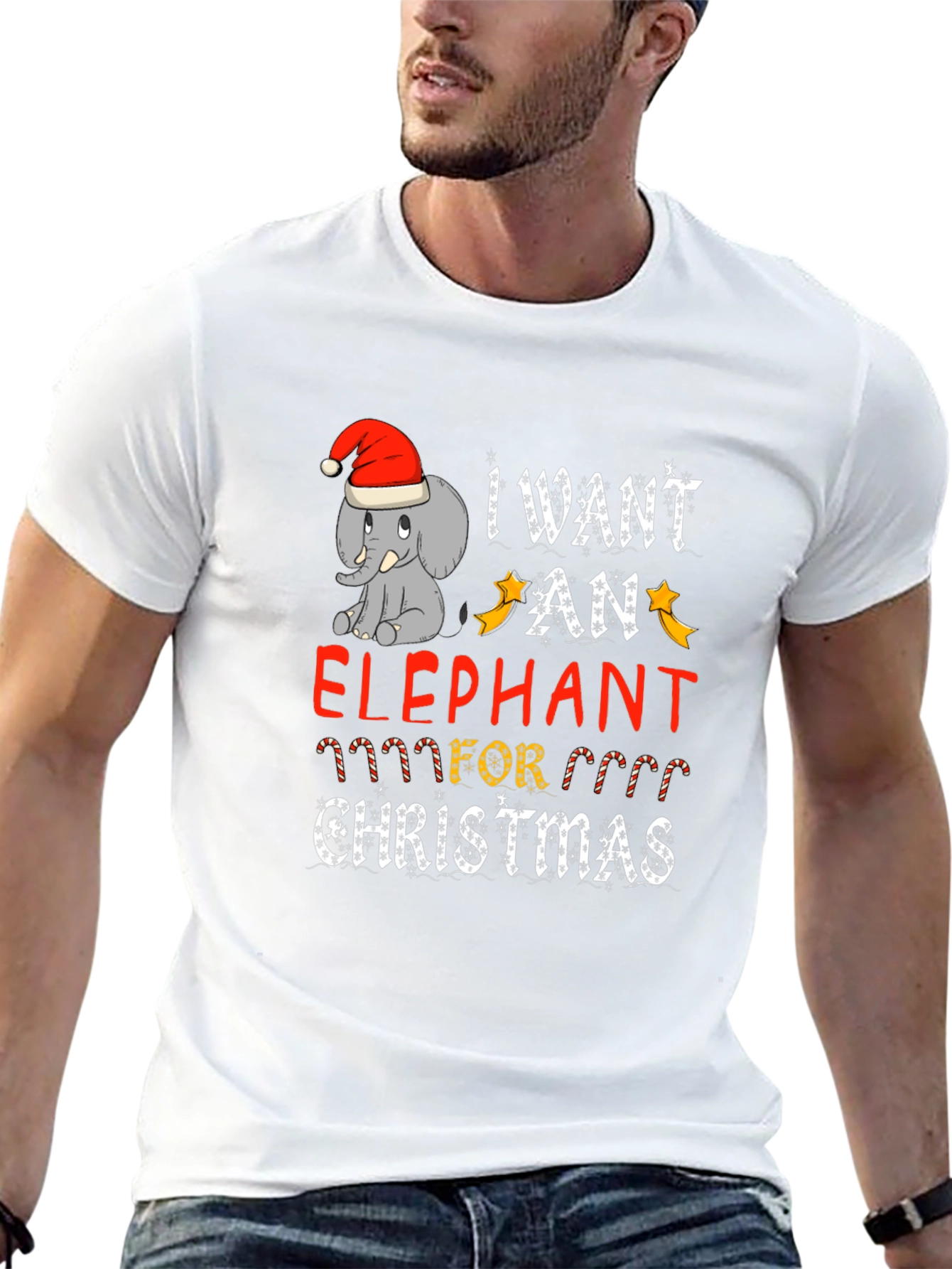 Christmas Elephant T-Shirt Holiday Graphic Tee