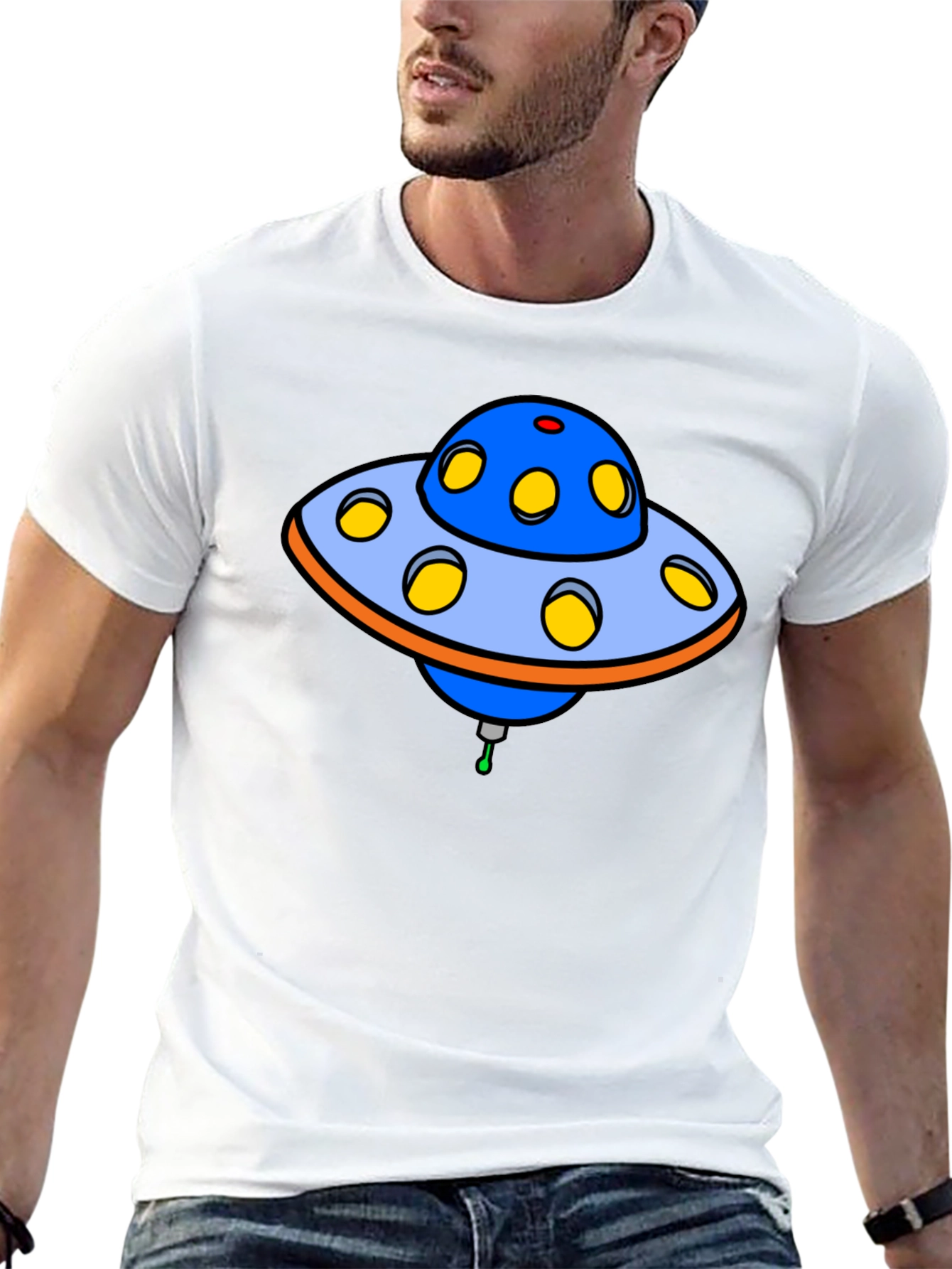 UFO Graphic T-Shirt - Novelty Alien Spaceship Design