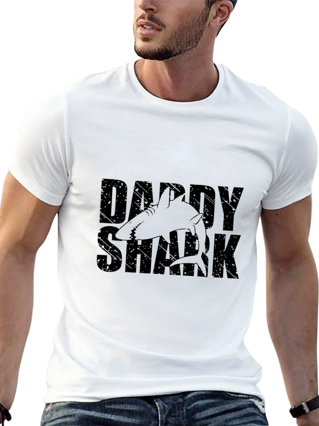 Daddy Shark Black Graphic Tee