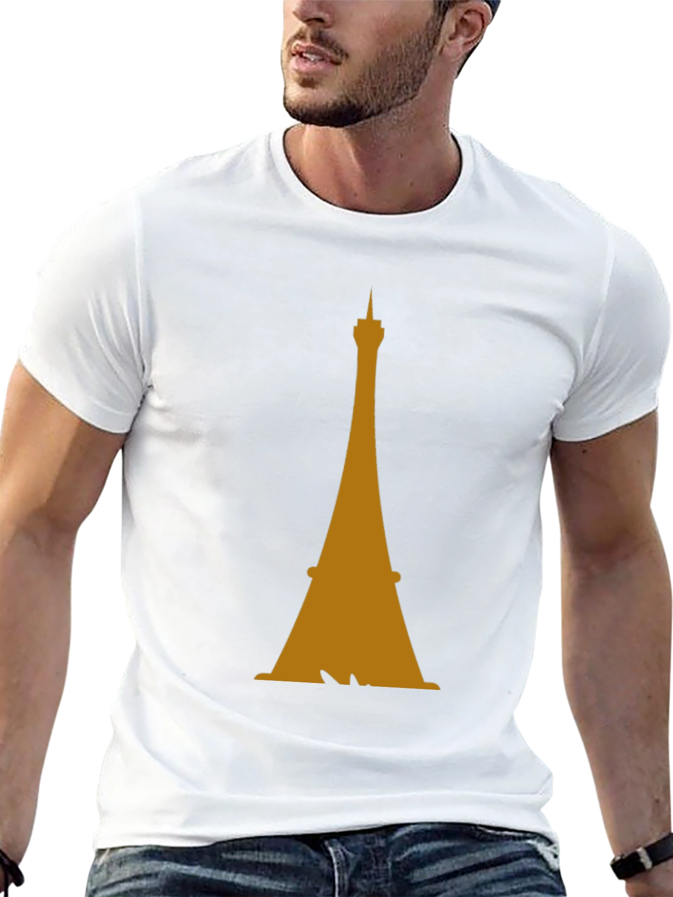Eiffel Tower Graphic Tee - Stylish Mens Black T-Shirt