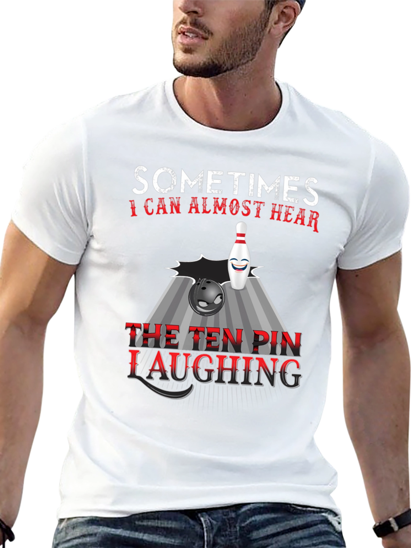 Funny Bowling T-Shirt: Ten Pin Laughing