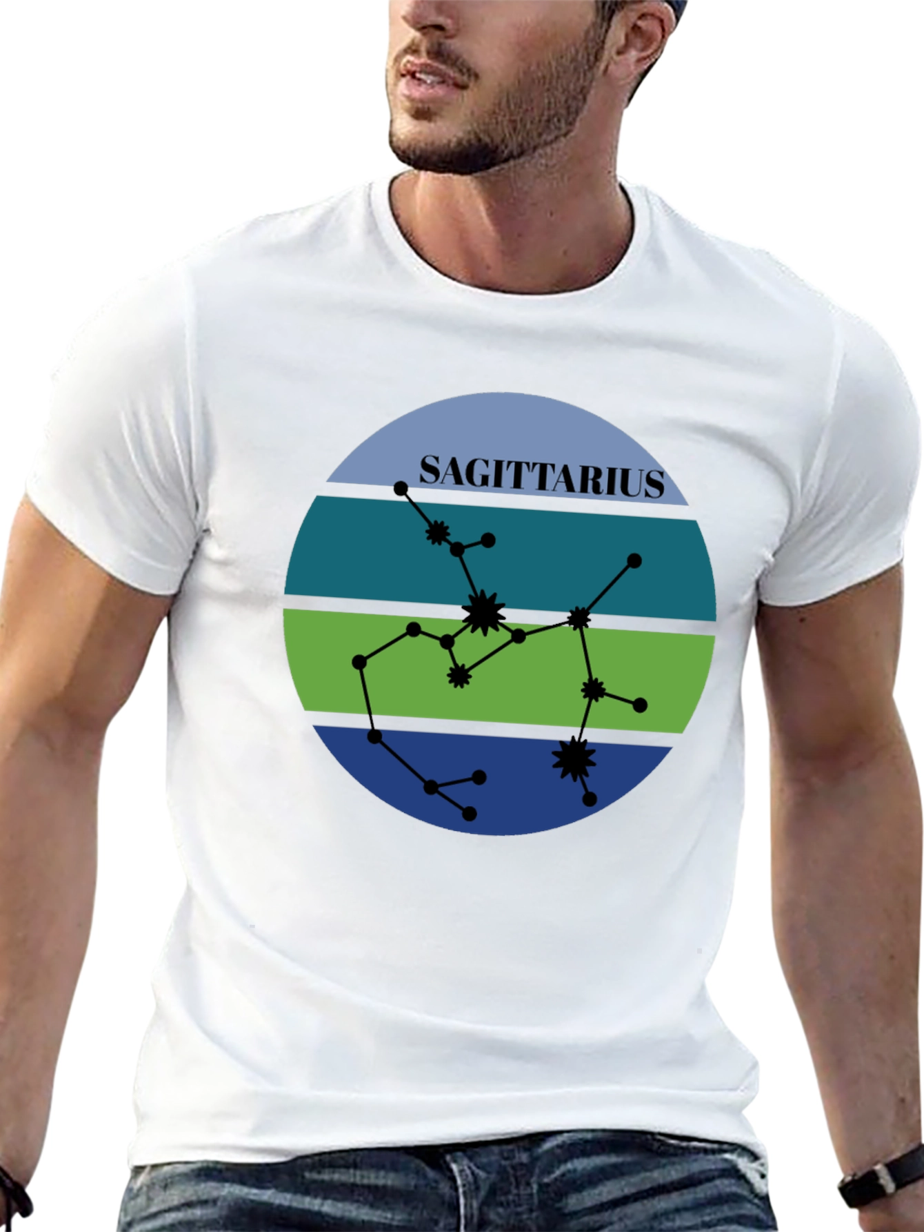 Sagittarius Zodiac Sign Constellation Graphic T-Shirt