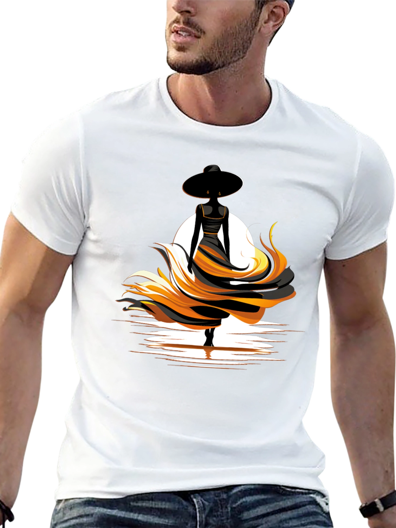 Elegant Woman Graphic Tee - Black