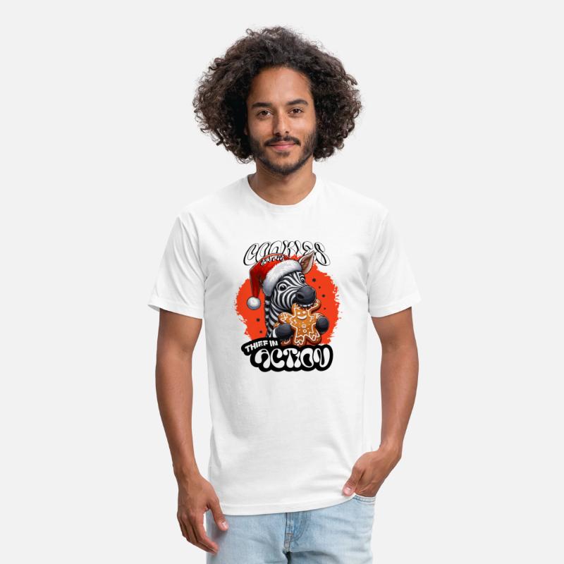 Santa’s Cookie Thief in Action! Red Zebra T-Shirt