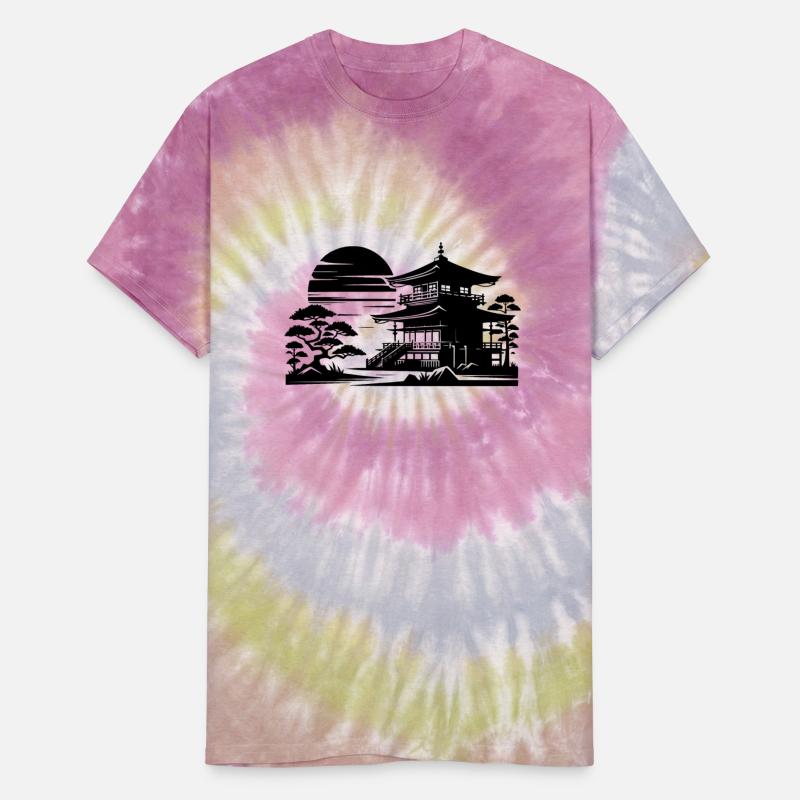 Sunset Temple Asian Landscape