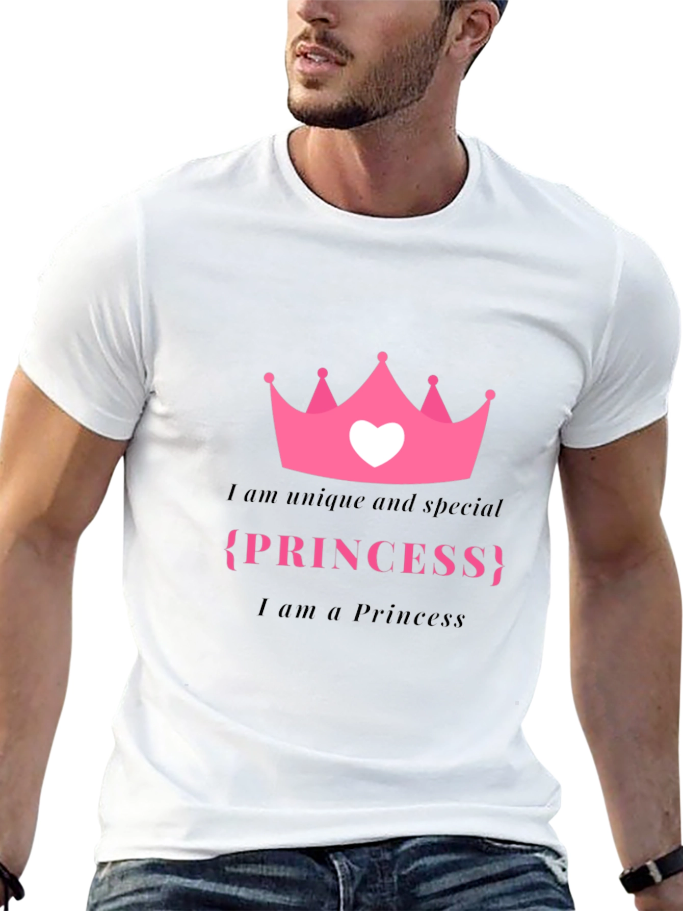Unique Princess Graphic Tee - Black