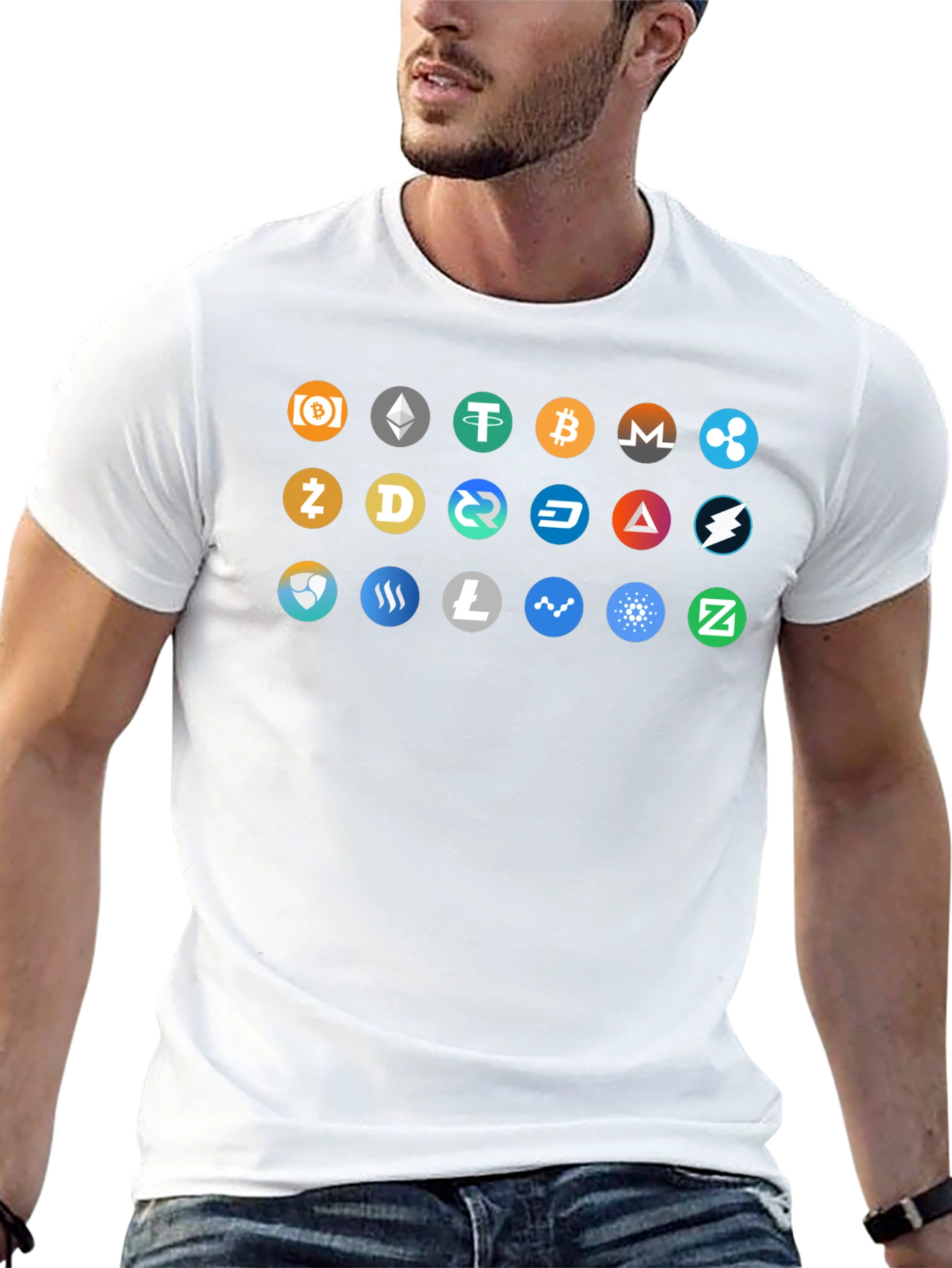 Crypto Currency Icons Black T-Shirt
