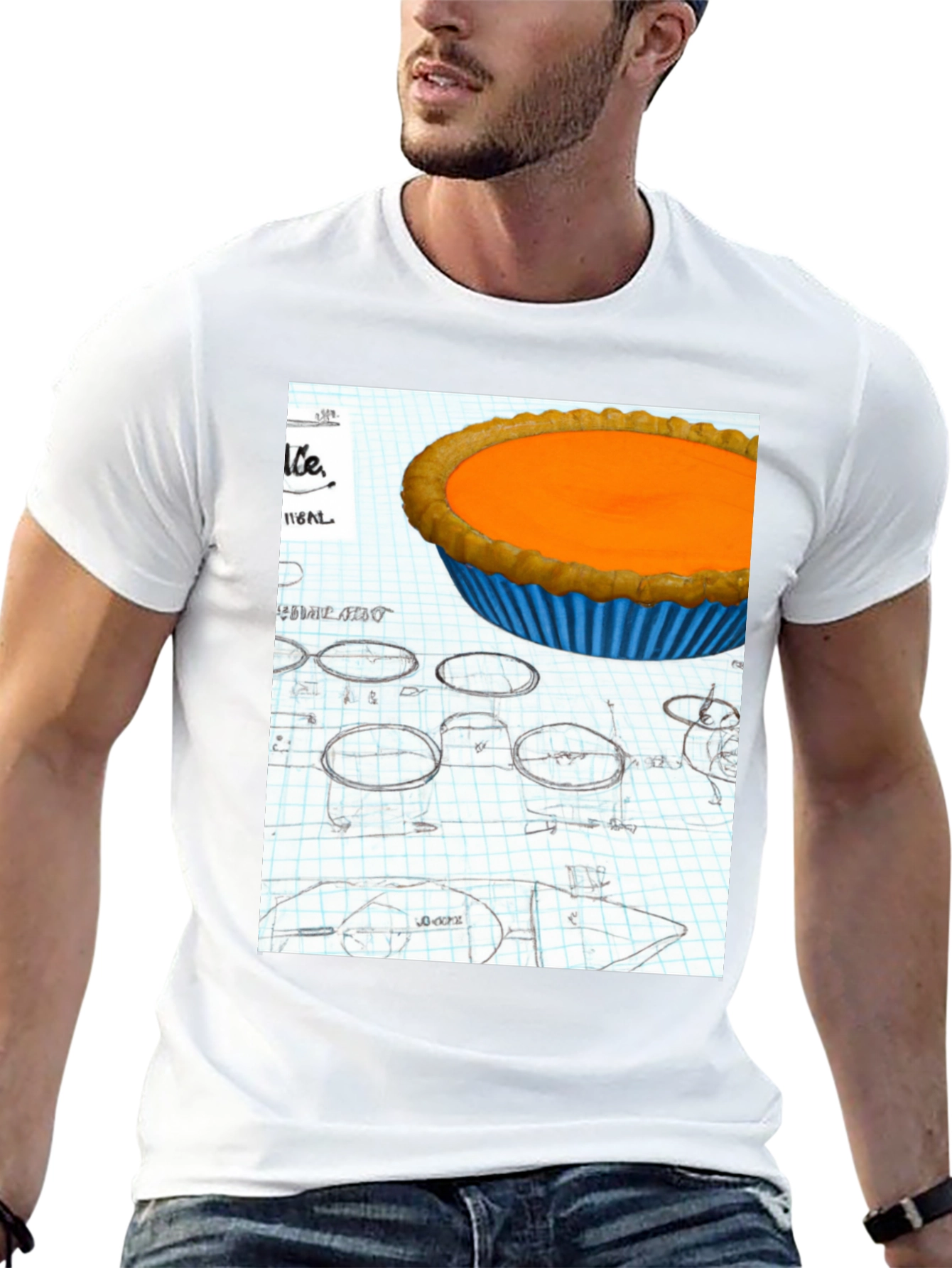 Pumpkin Pie Blueprint Black T-Shirt