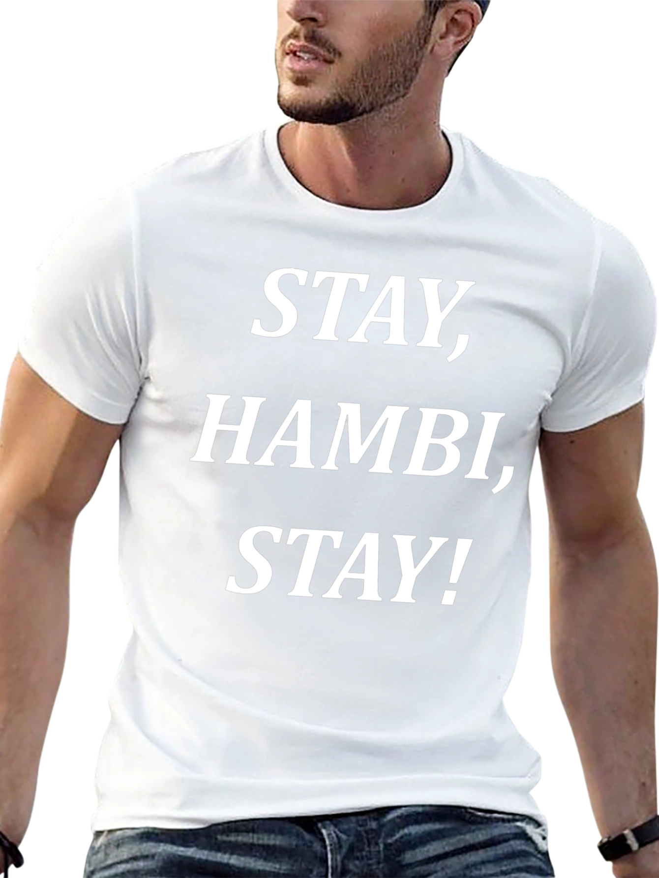 Stay Hambi Stay Graphic Tee - Black Cotton