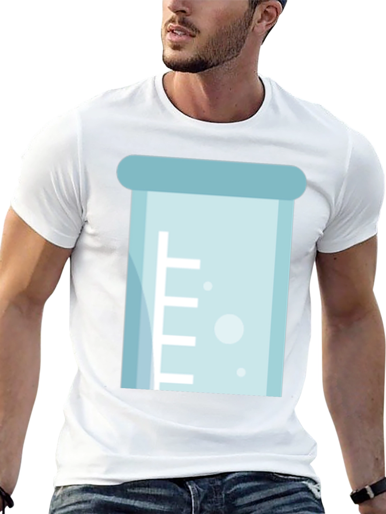 Science Beaker Graphic T-Shirt - Black Casual Style