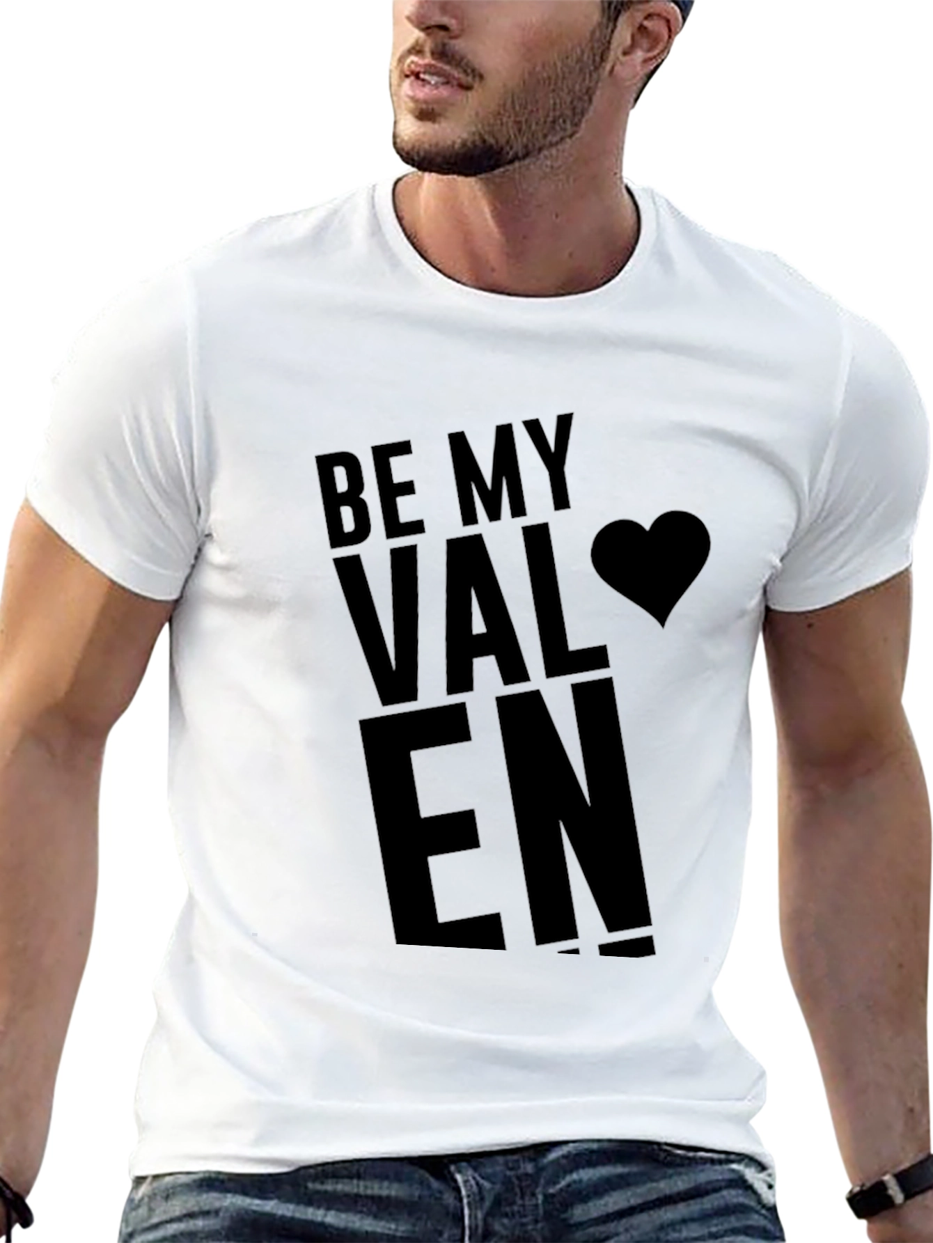 Be My Valentine Graphic Tee - Black Cotton T-Shirt