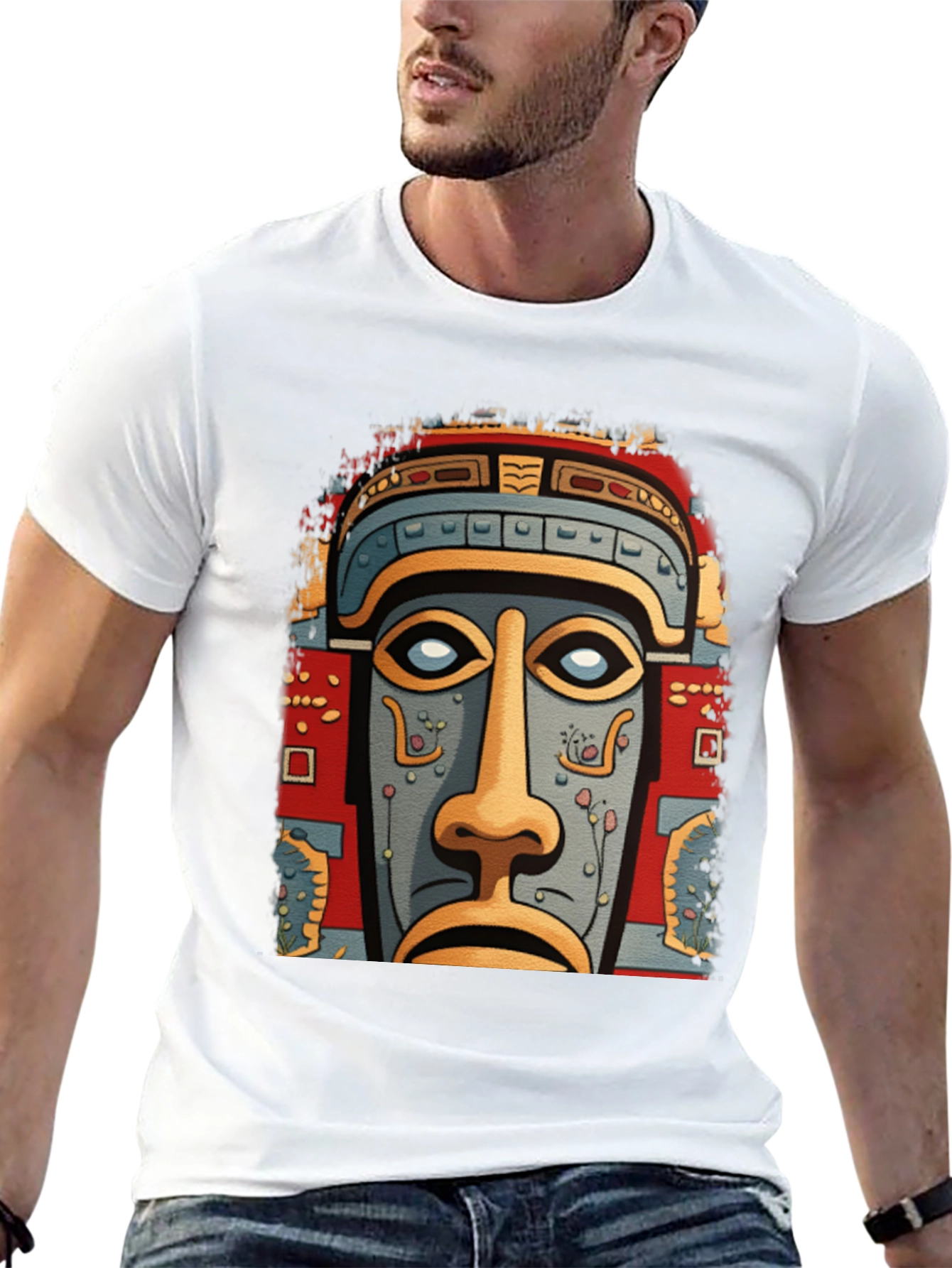 Tribal Mask Graphic T-Shirt