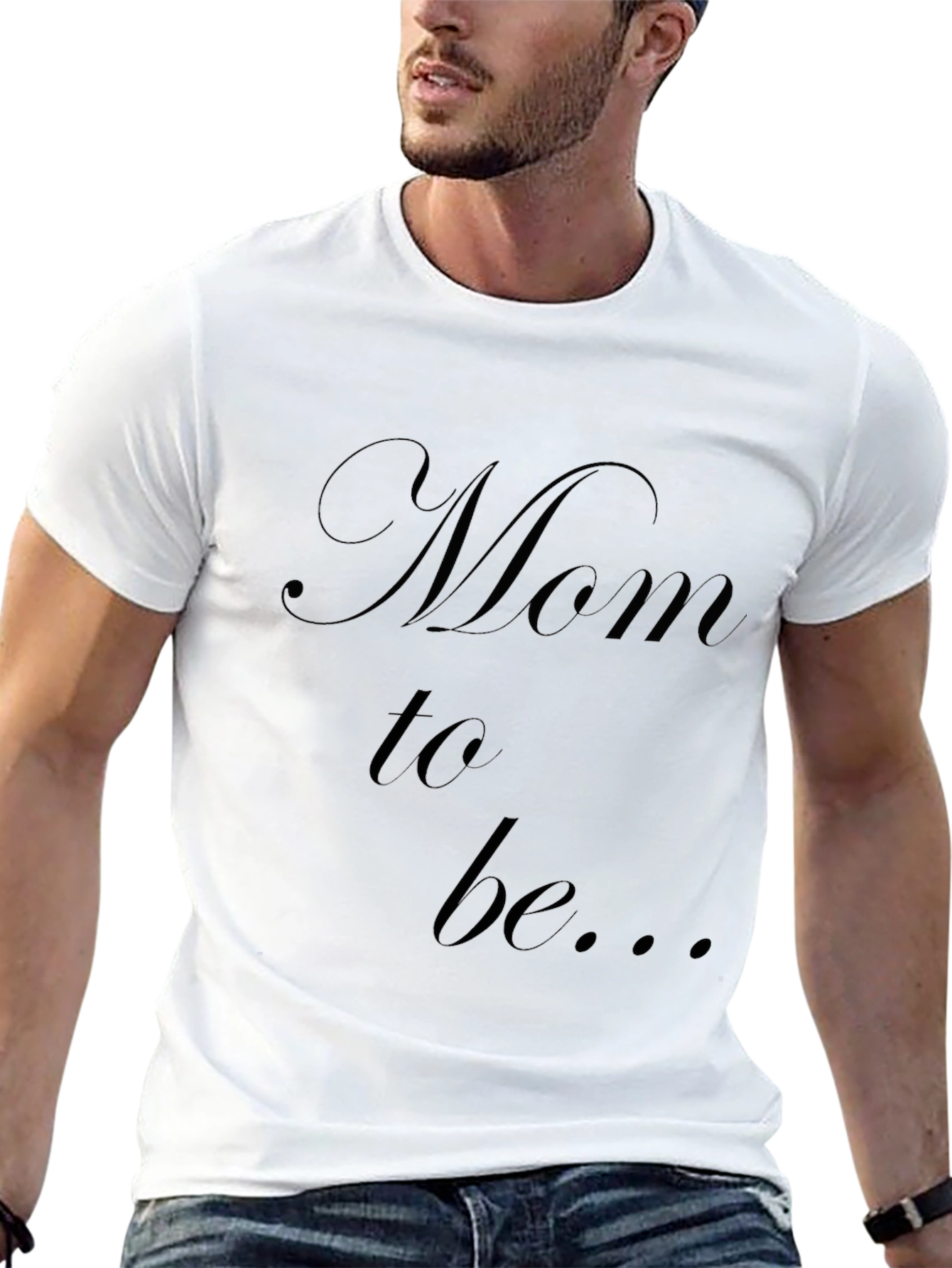 Mom to Be Black T-Shirt Pregnancy Announcement Tee