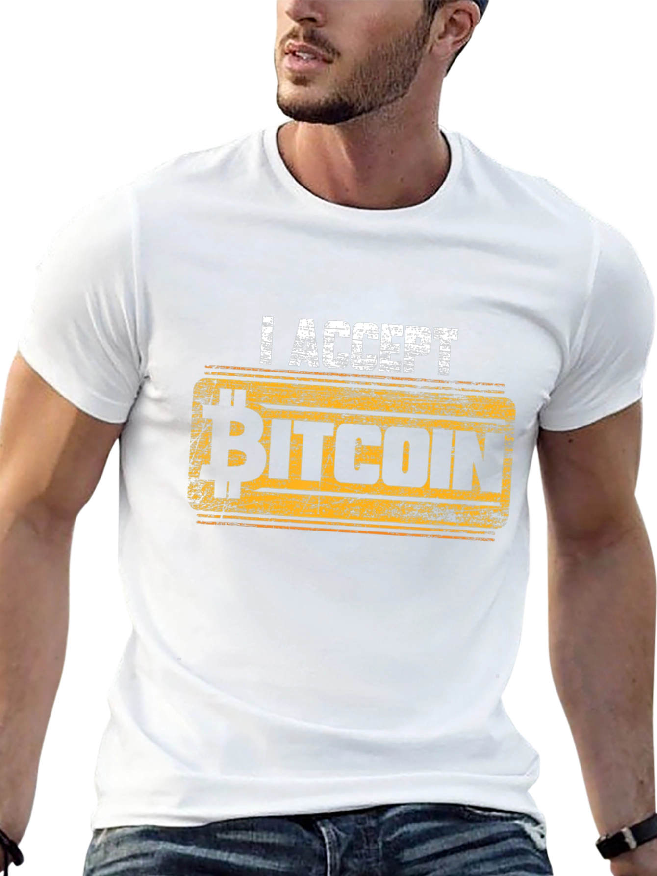 I Accept Bitcoin Black T-Shirt - Crypto Currency Fashion