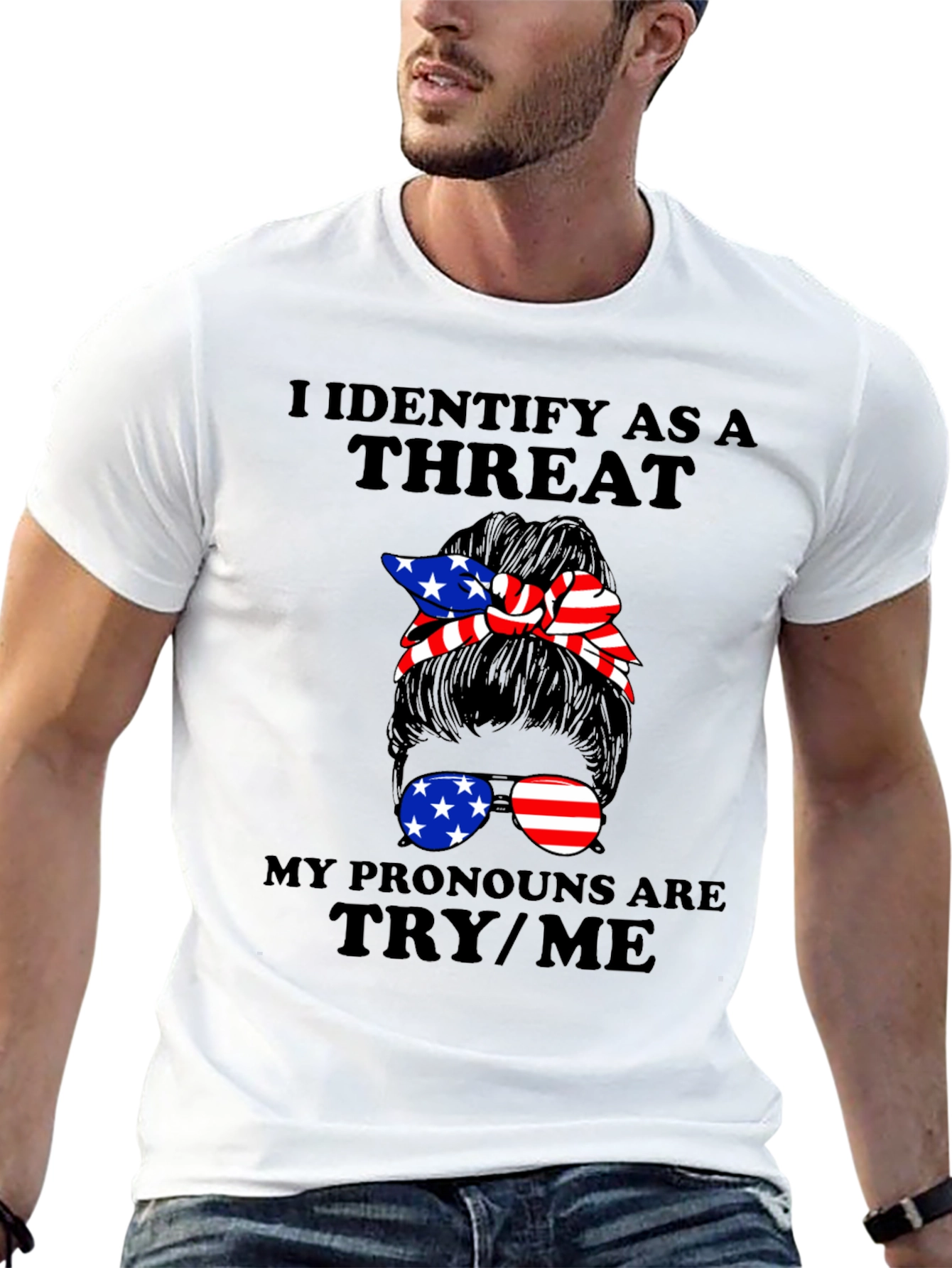 I Identify As A Threat Graphic Tee
