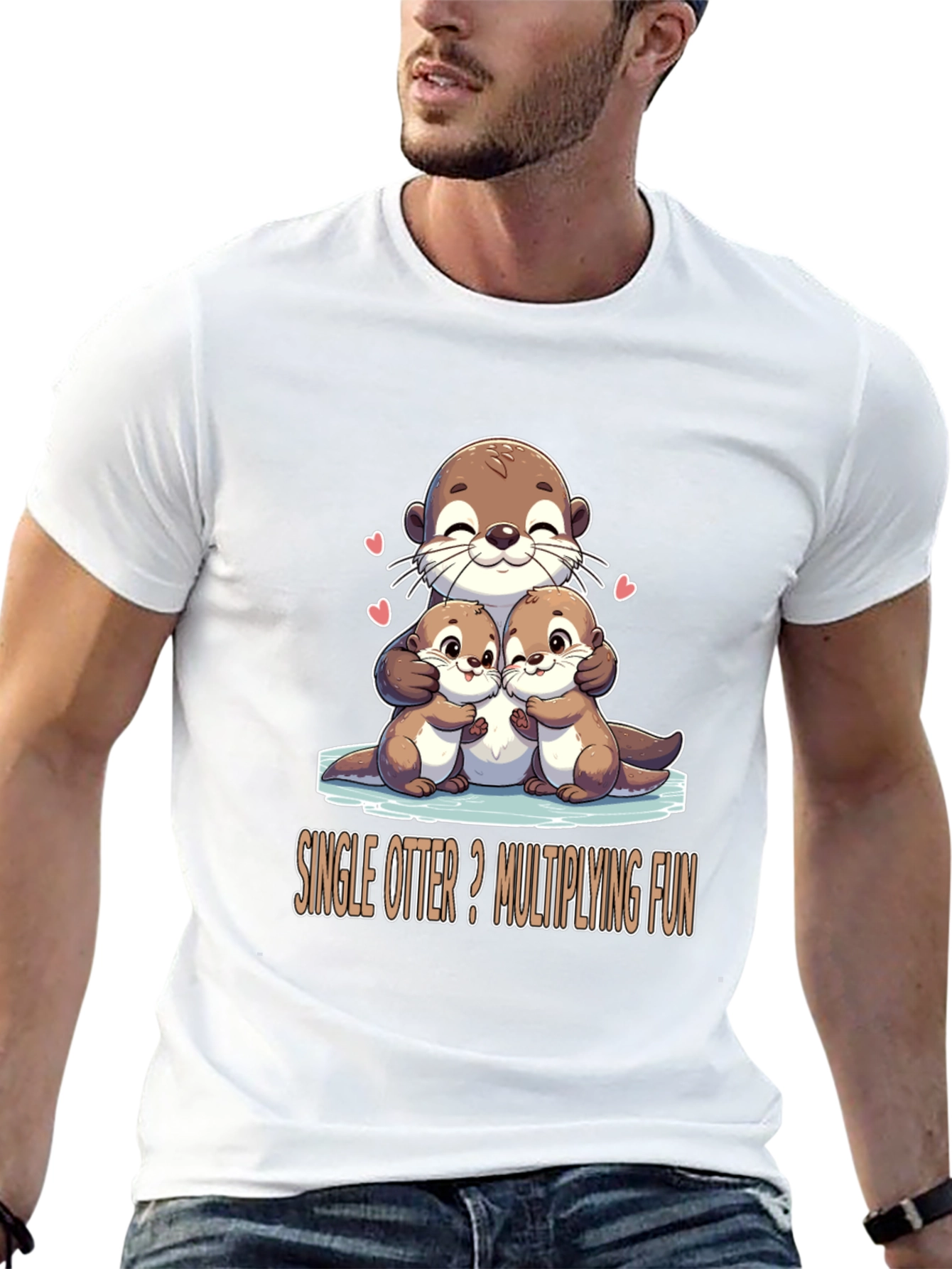 Single Otter Multiplying Fun Graphic Tee